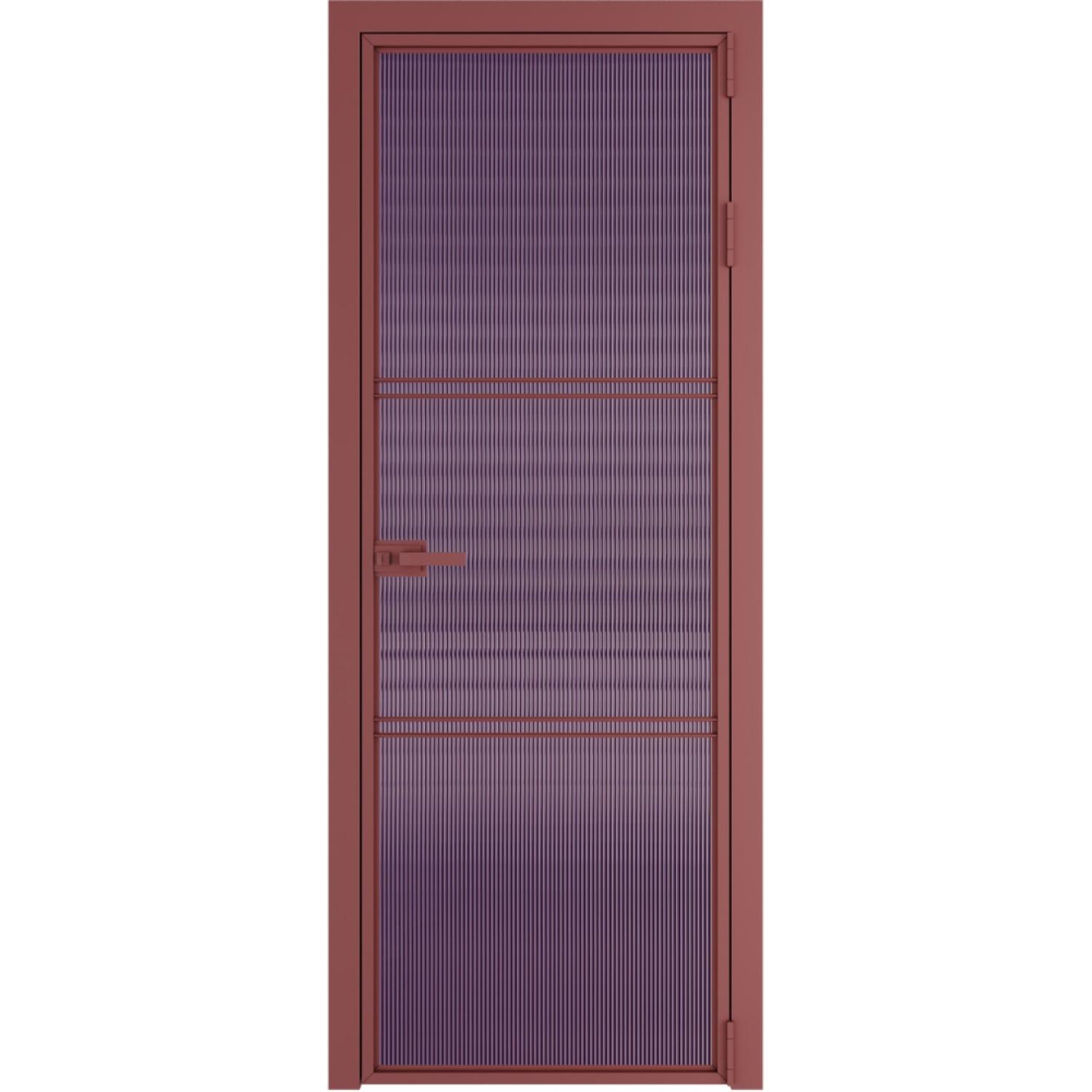 Дверь межкомнатная  алюминиевая  3 AX ProfilDoors (Красный антрацит, Мору фиолетовое)