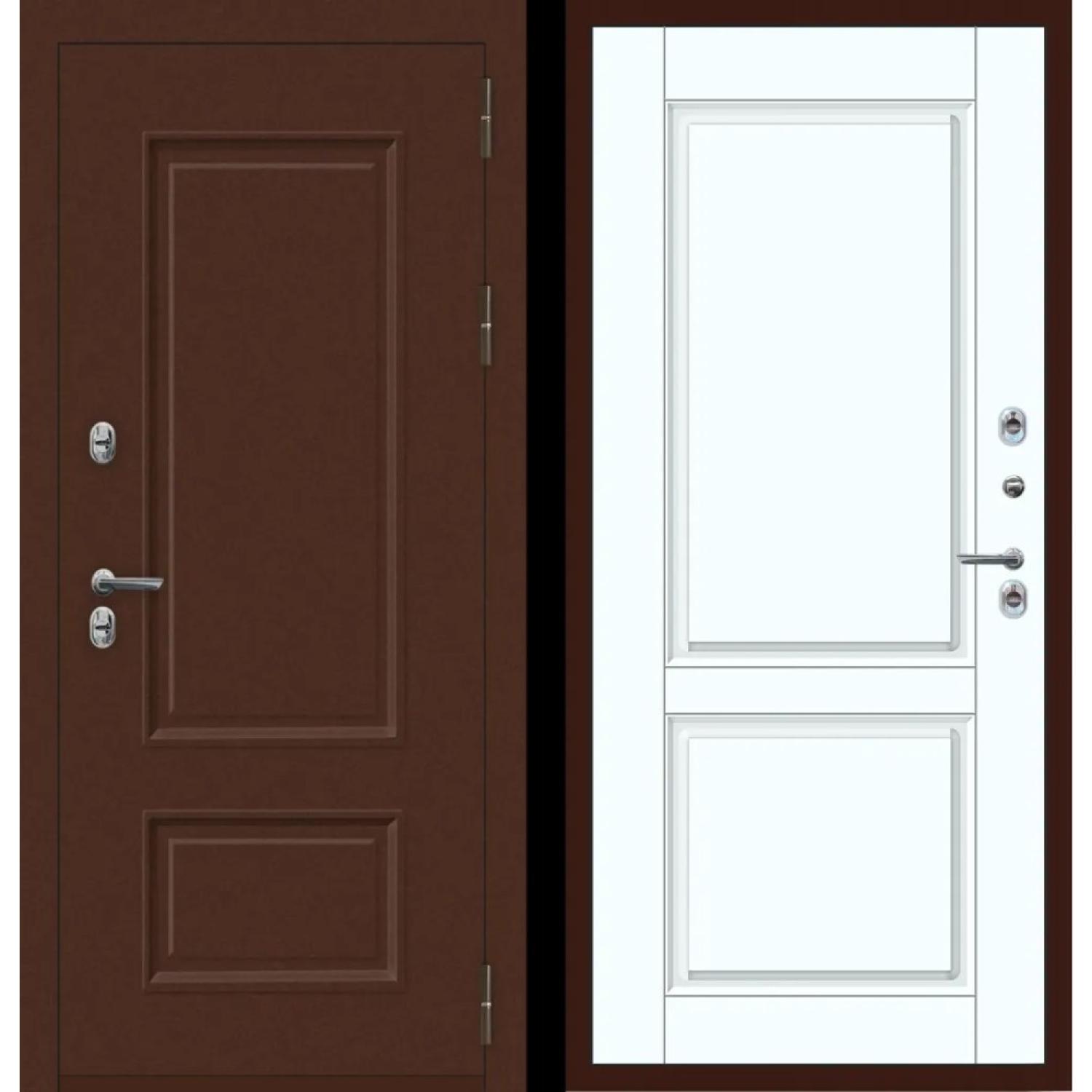 Дверь входная металлическая M81 ТЕРМО (860*2050 R, Муар 8019, Velluto Bianco AG 700, Заказная)