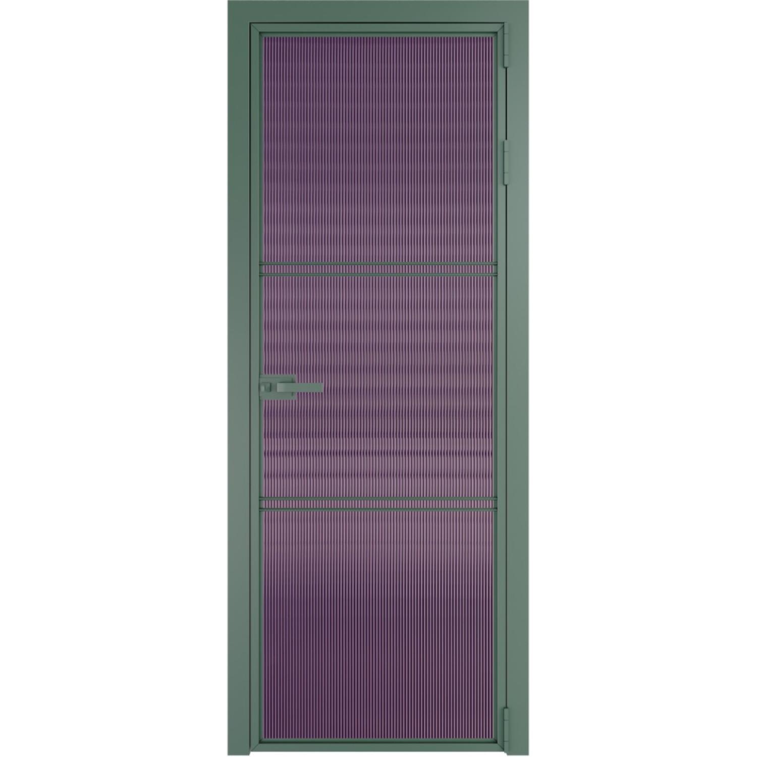 Дверь межкомнатная  алюминиевая  3 AX ProfilDoors (Зеленый воск, Мору фиолетовое)