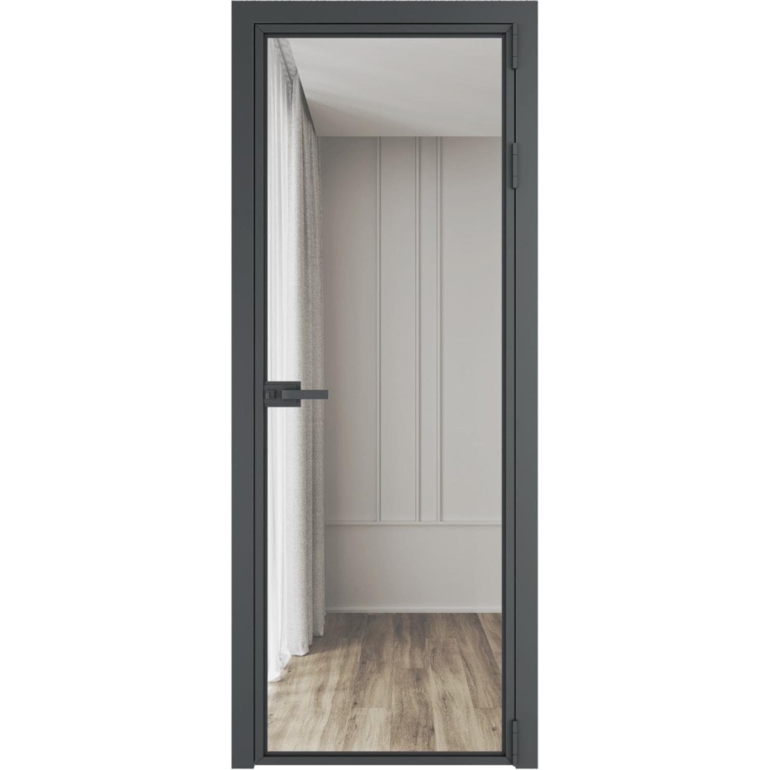 Дверь межкомнатная  алюминиевая  1 AX ProfilDoors (Серая ночь, Прозрачное)