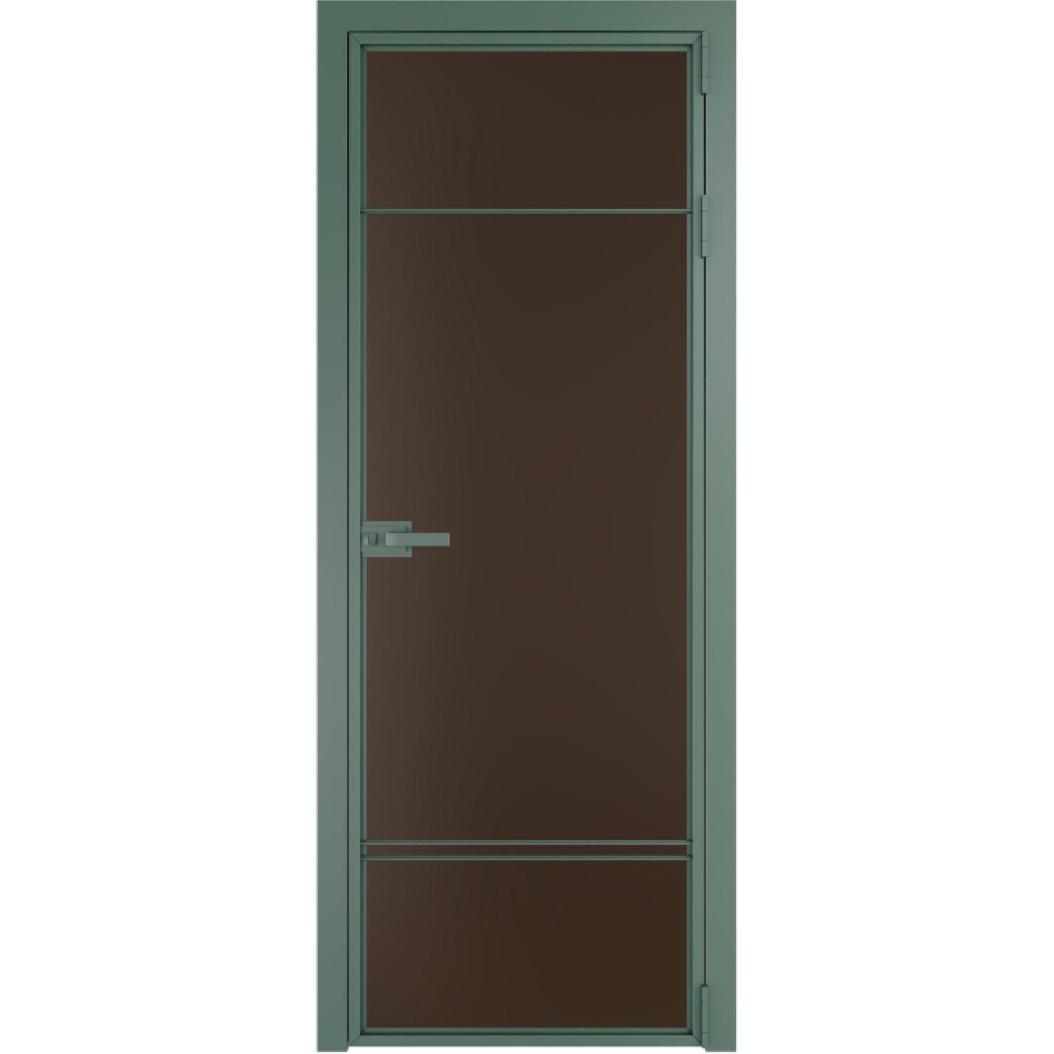 Дверь межкомнатная  алюминиевая  4 AX ProfilDoors (Зеленый воск, Монохром шоколад)