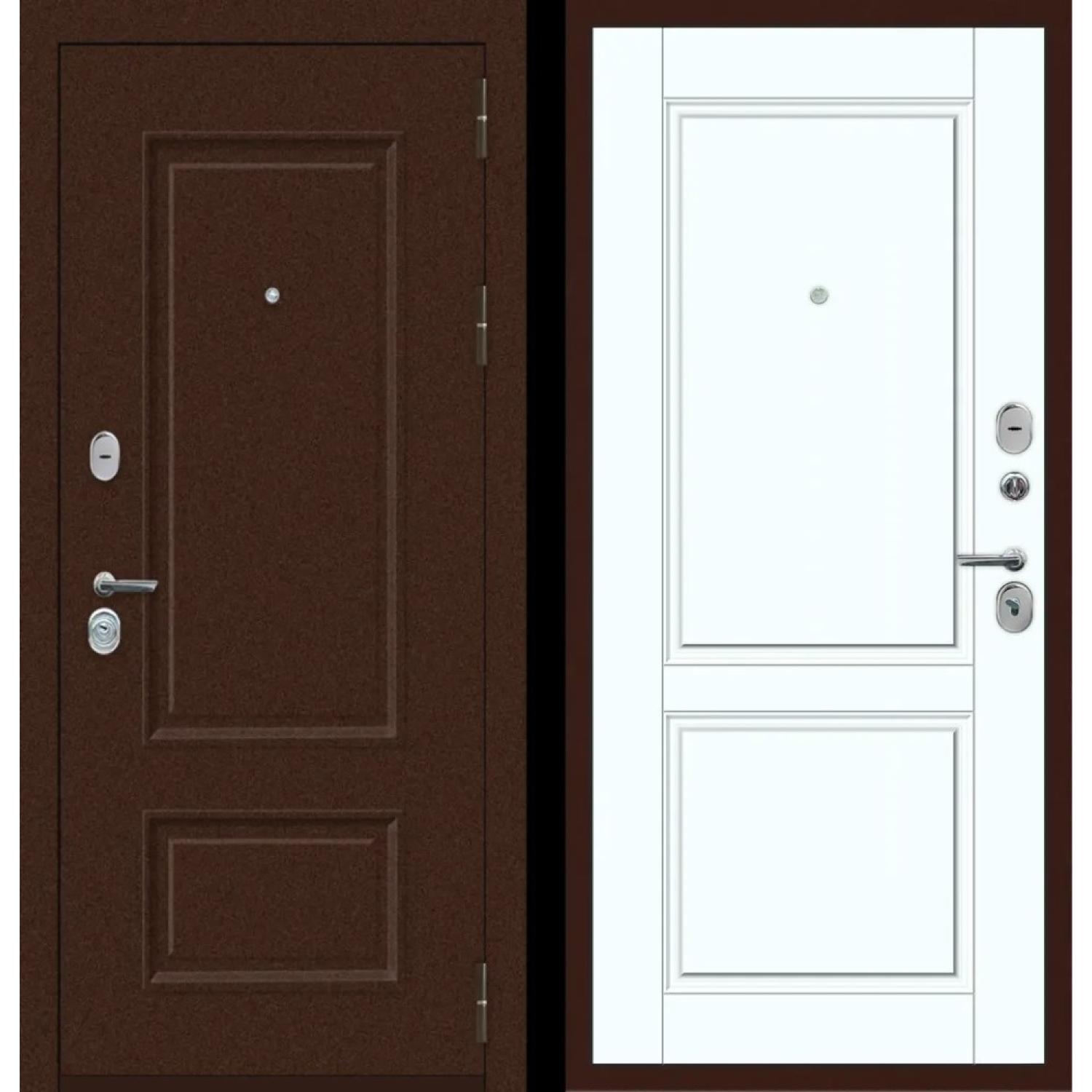 Дверь входная металлическая М71 (960*2050 R, Муар 8019, Velluto Bianco AG 700, Заказная)