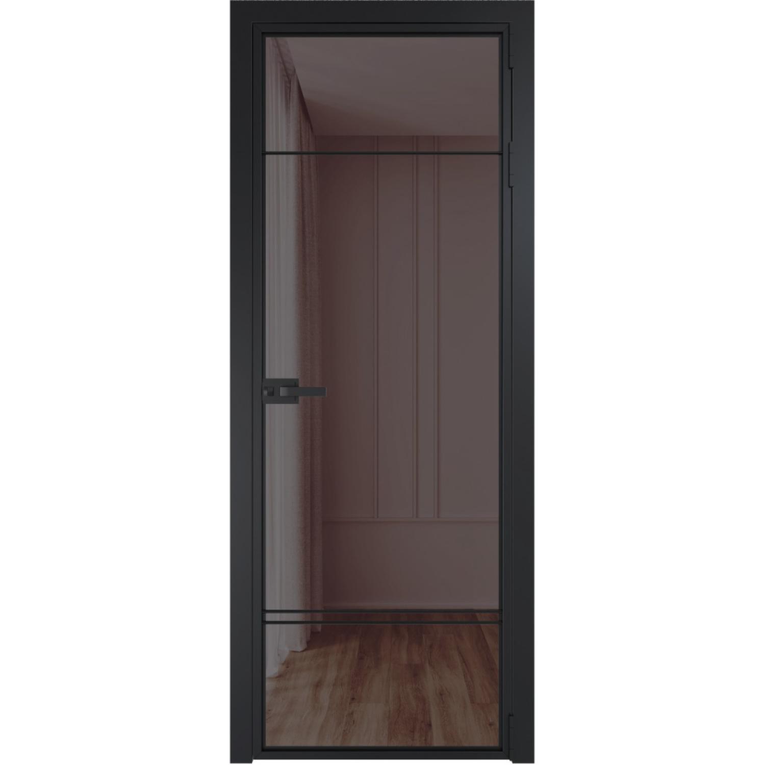 Дверь межкомнатная  алюминиевая  4 AX ProfilDoors (Черный, Золотистая бронза)