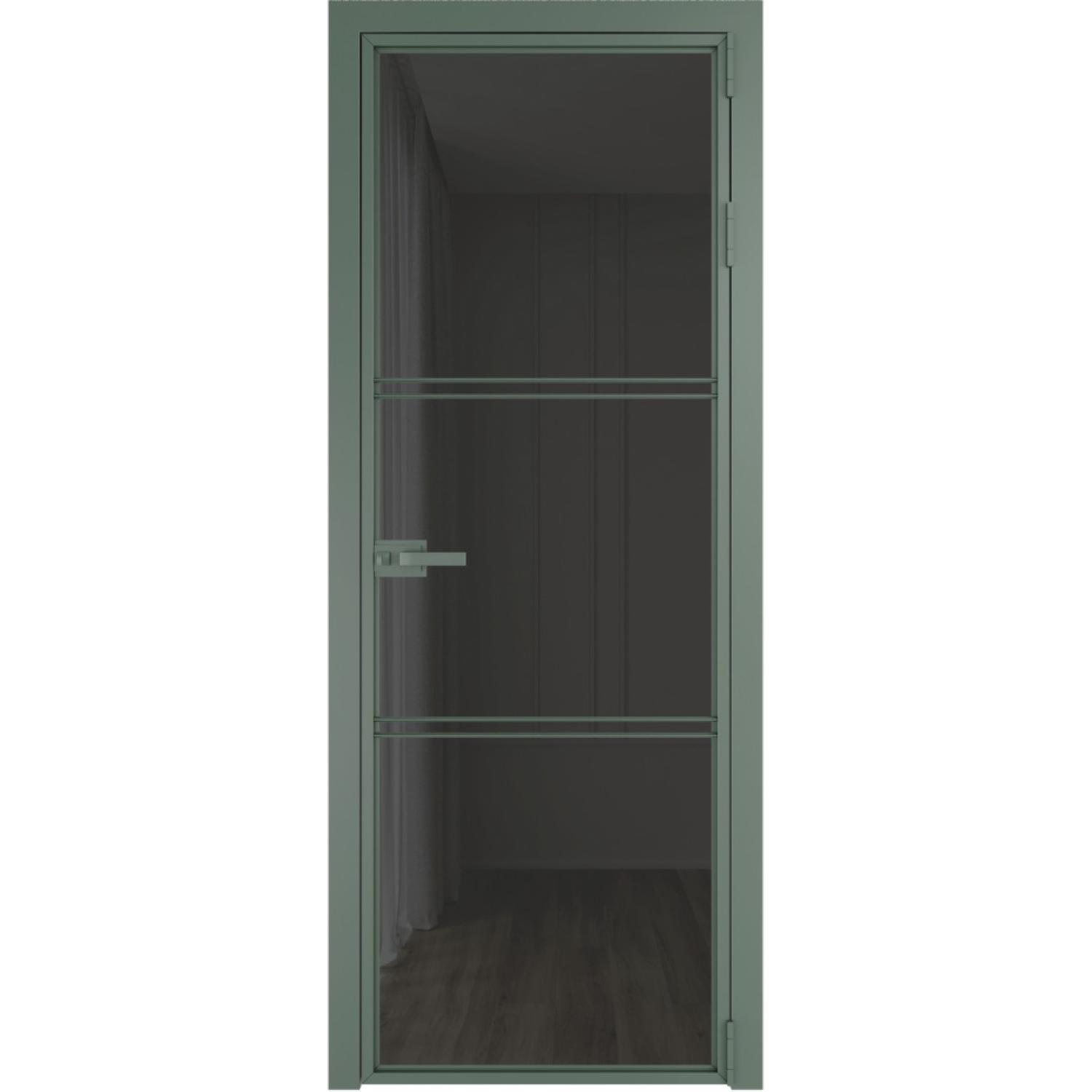 Дверь межкомнатная  алюминиевая  3 AX ProfilDoors (Зеленый воск, Триплекс Тонированный)