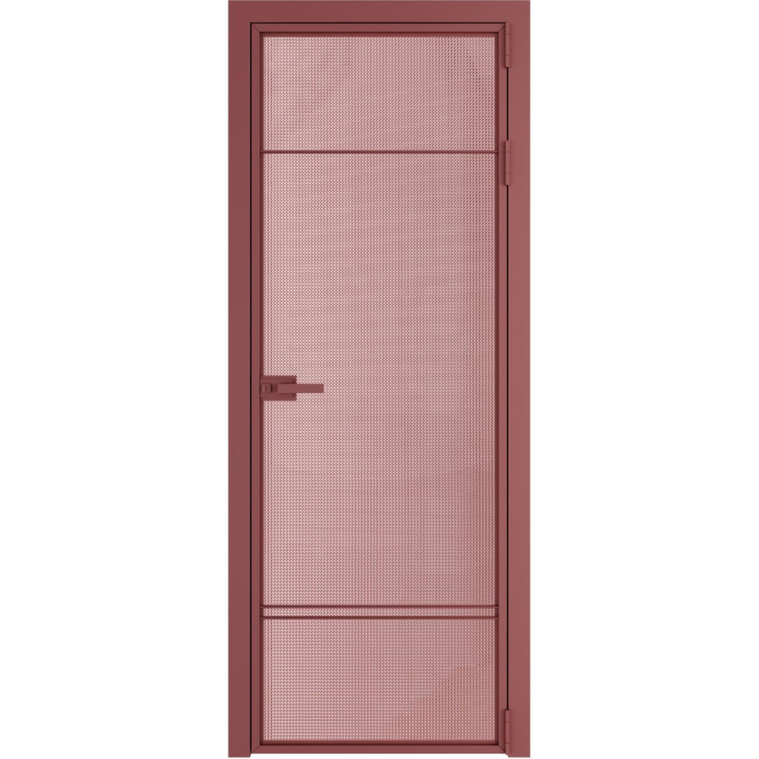 Дверь межкомнатная  алюминиевая  4 AX ProfilDoors (Красный антрацит, Кризет розовый)
