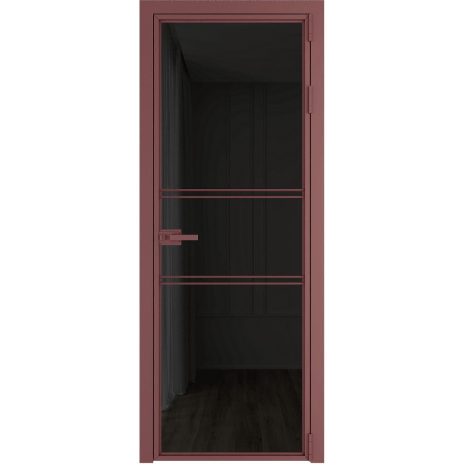 Дверь межкомнатная  алюминиевая  2 AX ProfilDoors (Красный антрацит, Черное тонированное)