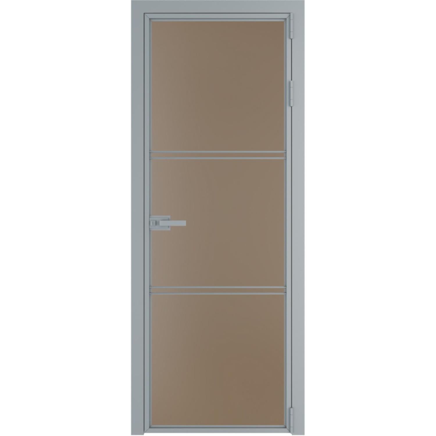 Дверь межкомнатная  алюминиевая  3 AX ProfilDoors (Серебро, Монохром капучино)