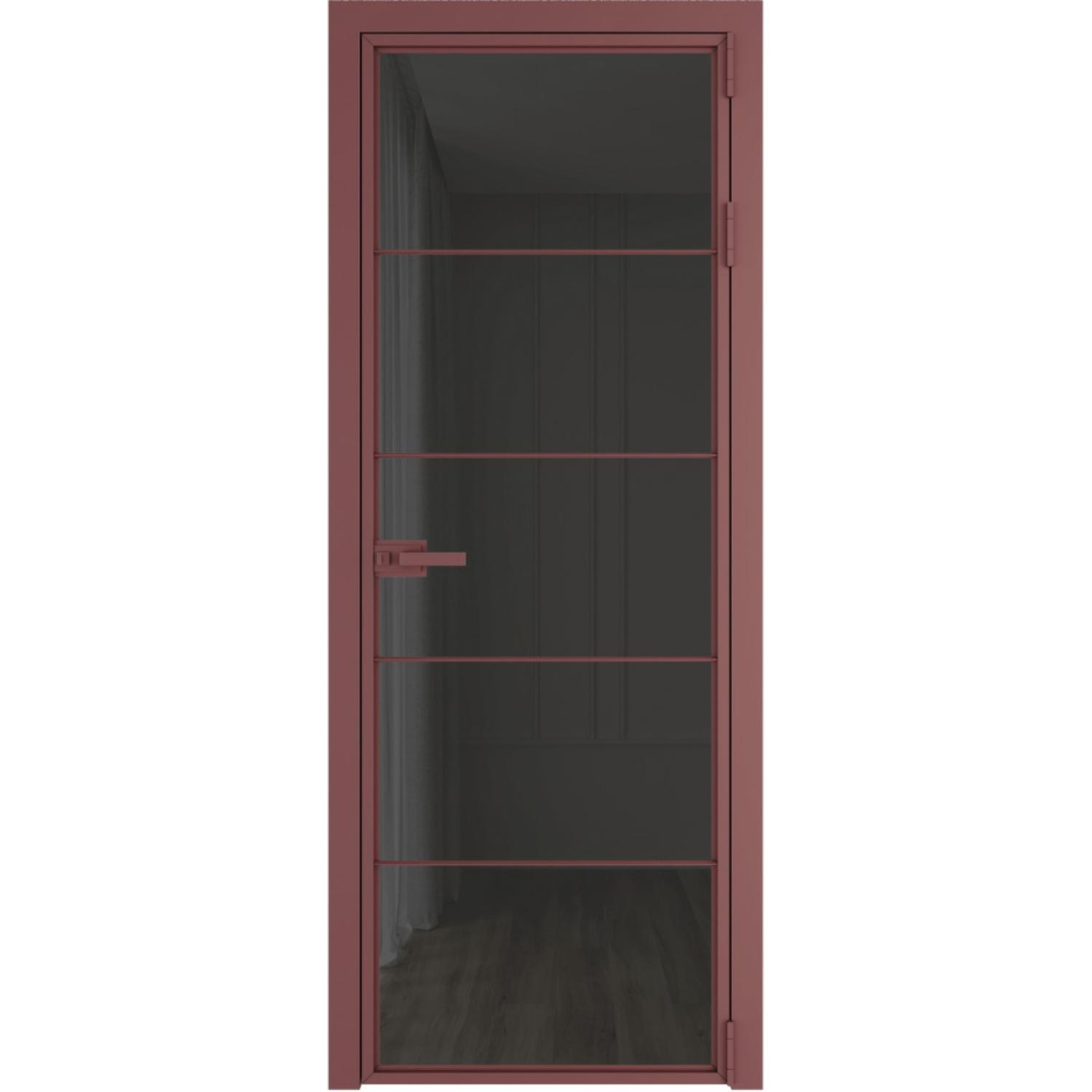 Дверь межкомнатная  алюминиевая  5 AX ProfilDoors (Красный антрацит, Триплекс Тонированный)