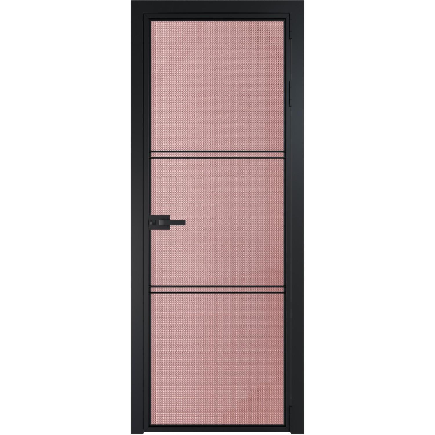 Дверь межкомнатная  алюминиевая  3 AX ProfilDoors (Черный, Кризет розовый)