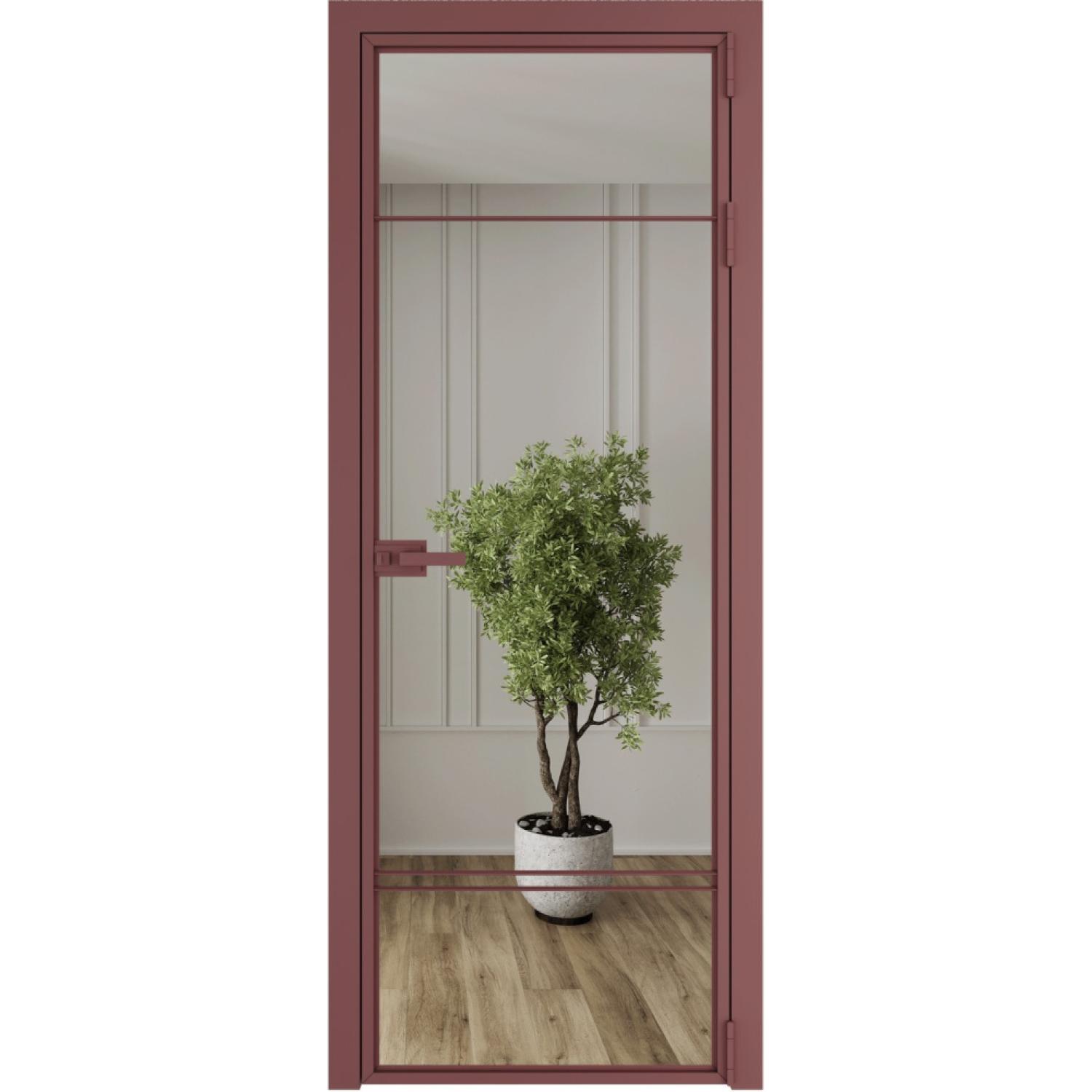 Дверь межкомнатная  алюминиевая  4 AX ProfilDoors (Красный антрацит, Зеркало)
