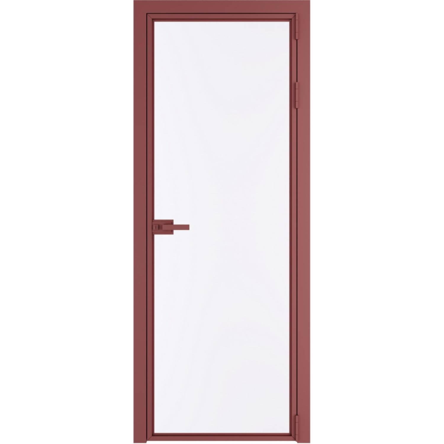 Дверь межкомнатная  алюминиевая  1 AX ProfilDoors (Красный антрацит, Монохром белый просветленный)
