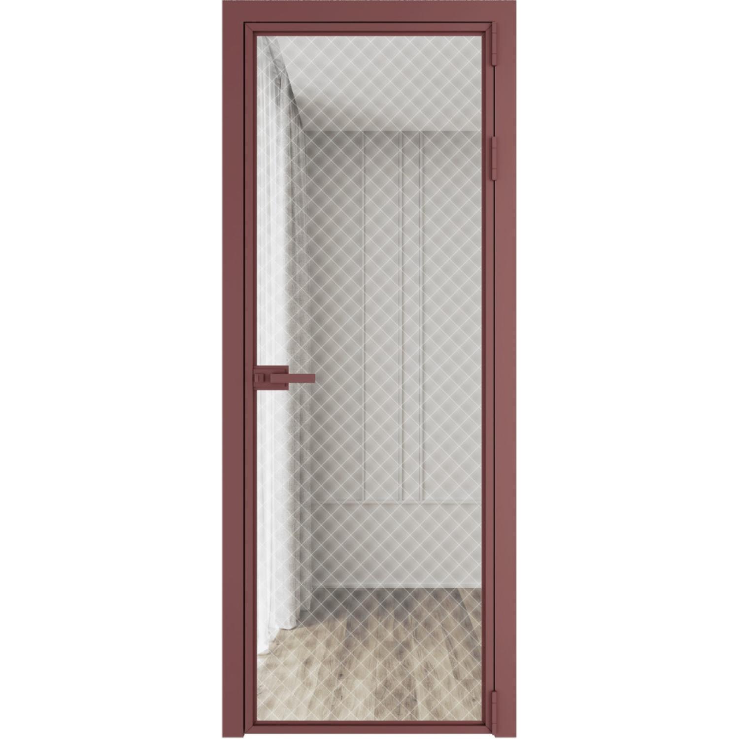 Дверь межкомнатная  алюминиевая  1 AX ProfilDoors (Красный антрацит, Ромб белый)