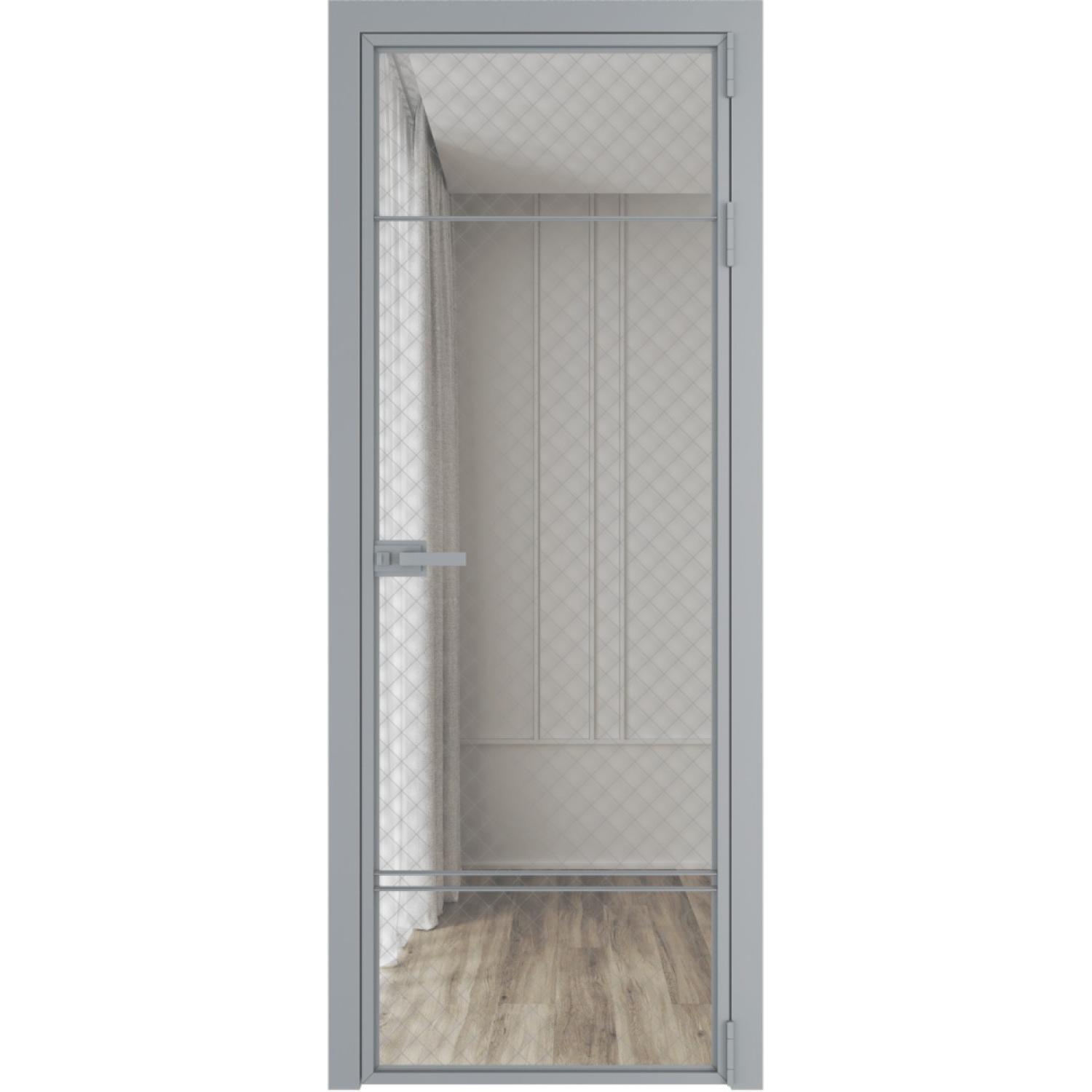 Дверь межкомнатная  алюминиевая  4 AX ProfilDoors (Серебро, Ромб серебро)