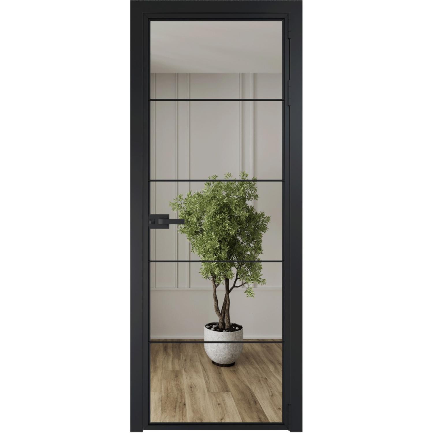 Дверь межкомнатная  алюминиевая  5 AX ProfilDoors (Черный, Зеркало)