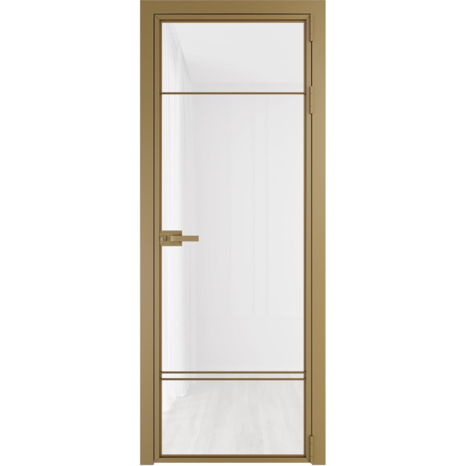 Дверь межкомнатная  алюминиевая  4 AX ProfilDoors (Золото, Триплекс белый)