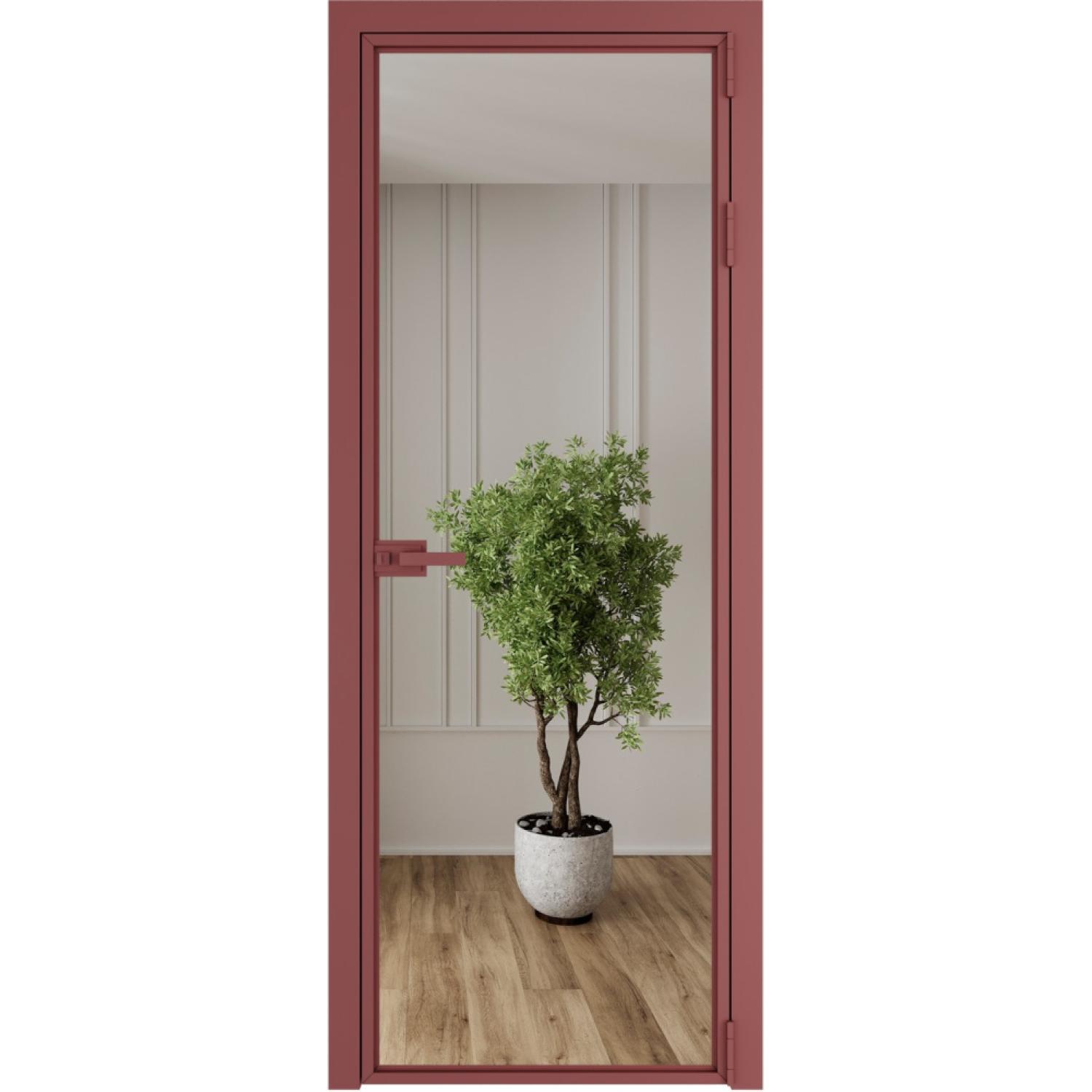 Дверь межкомнатная  алюминиевая  1 AX ProfilDoors (Красный антрацит, Зеркало)