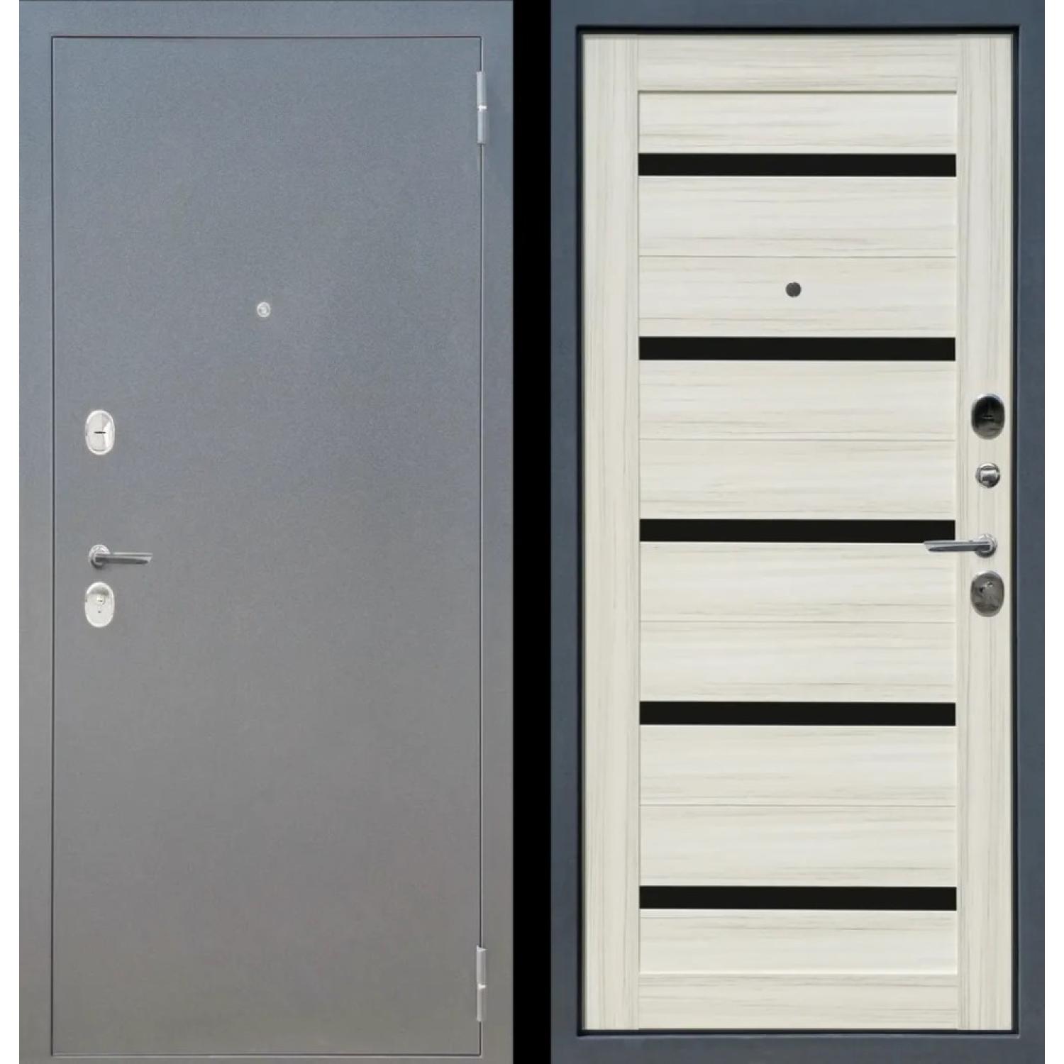 Дверь входная металлическая M30 (860*2050 R, Букле графит (Полимерно-порошковое), Сандал белый, Заказная)