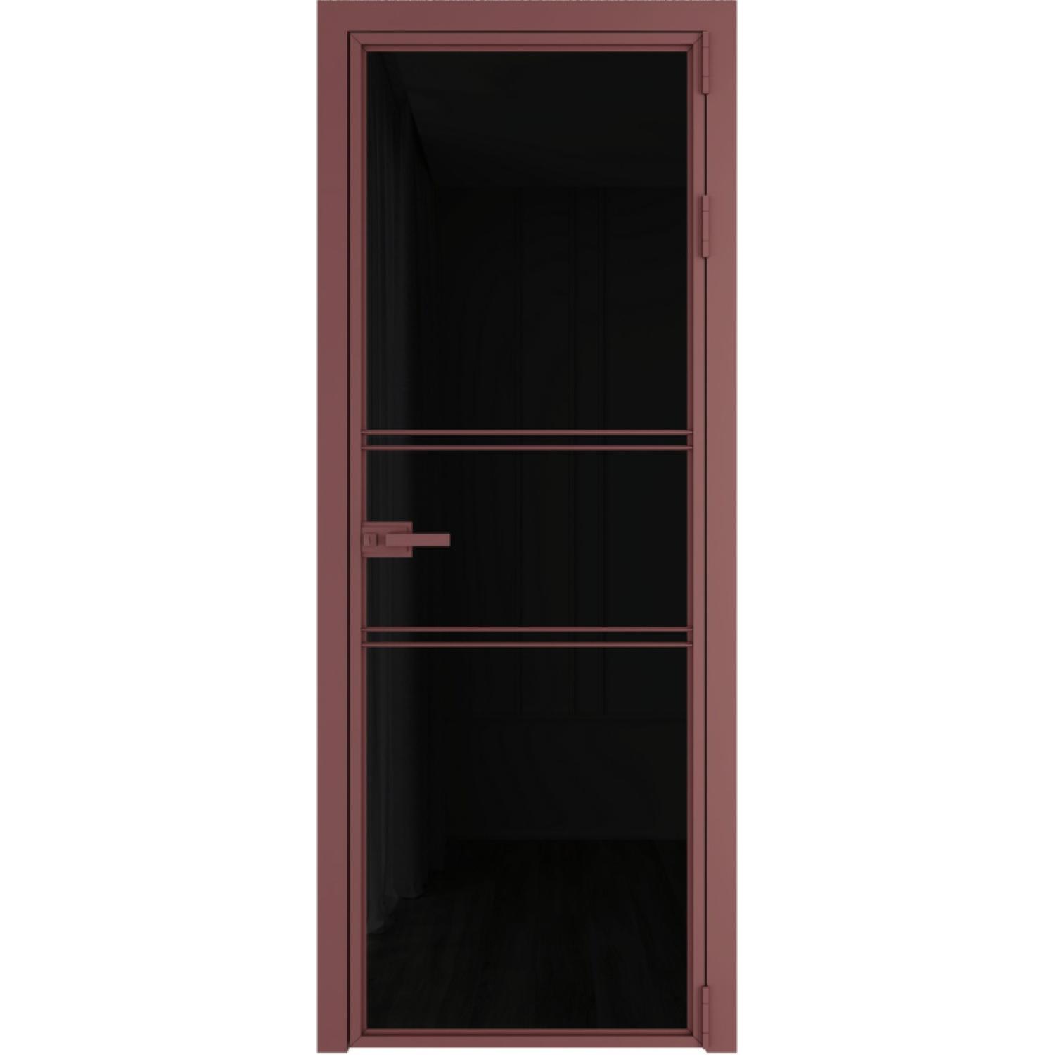 Дверь межкомнатная  алюминиевая  2 AX ProfilDoors (Красный антрацит, Триплекс черный)