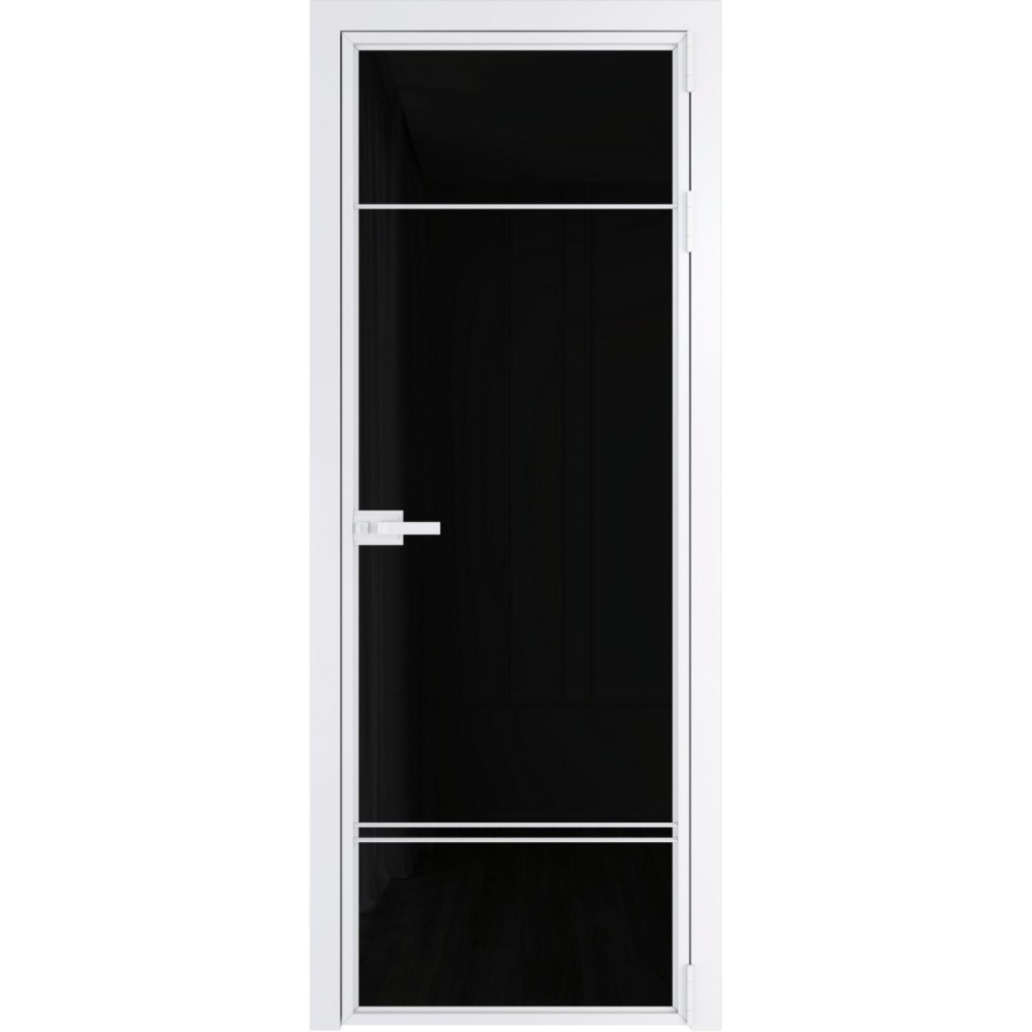 Дверь межкомнатная  алюминиевая  4 AX ProfilDoors (Вайт, Триплекс черный)