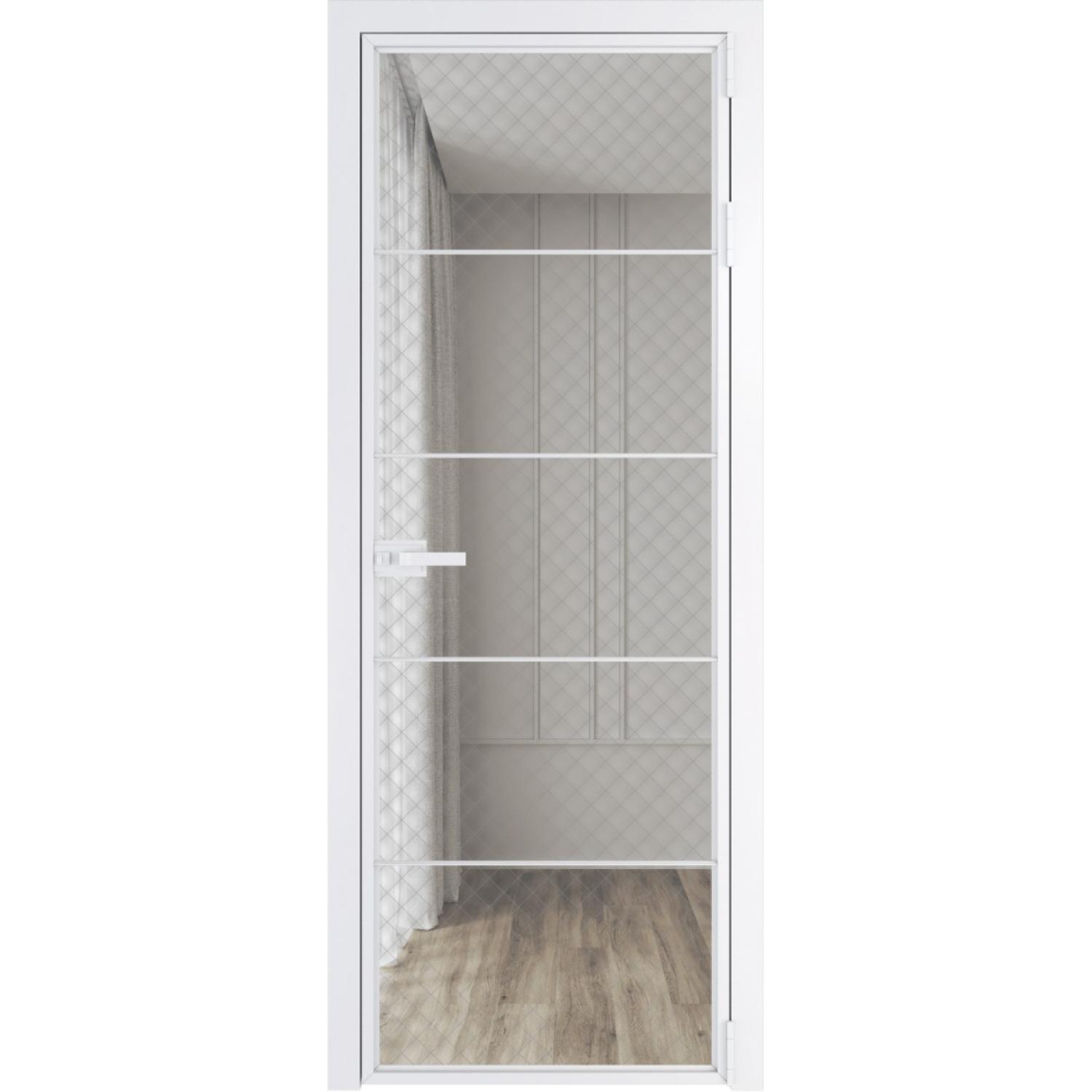 Дверь межкомнатная  алюминиевая  5 AX ProfilDoors (Вайт, Ромб серебро)