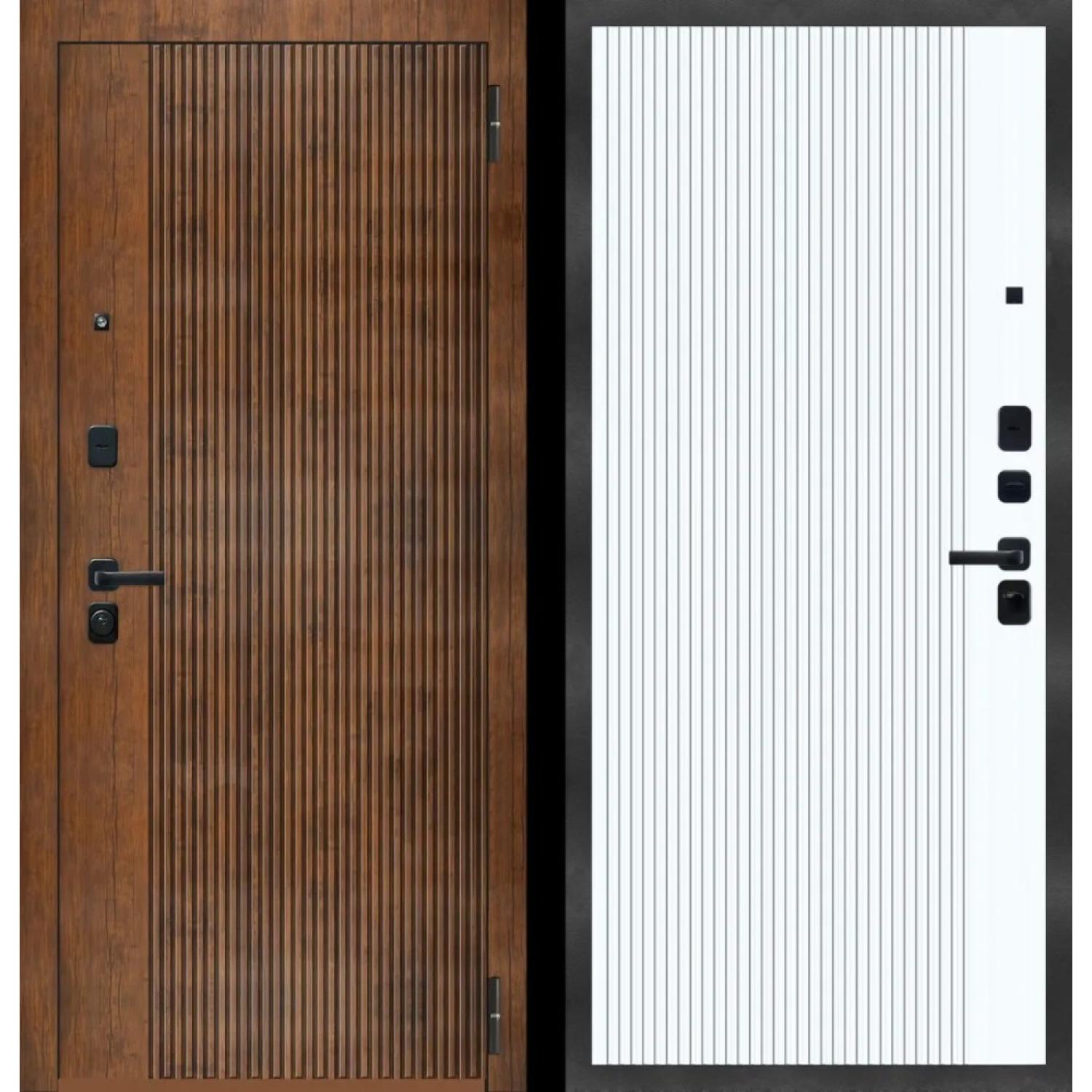 Дверь входная металлическая M36 (960*2050 R, Дуб антик, Белый матовый  (ПВХ), Заказная)