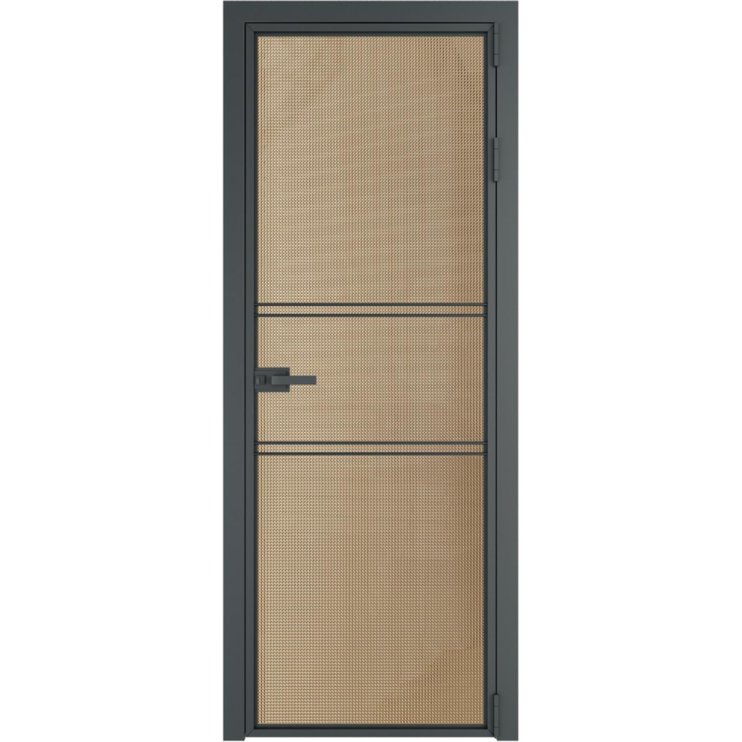 Дверь межкомнатная  алюминиевая  2 AX ProfilDoors (Серая ночь, Кризет золото)