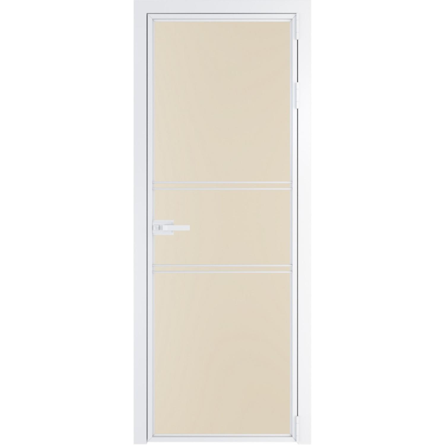 Дверь межкомнатная  алюминиевая  2 AX ProfilDoors (Вайт, Монохром жемчуг)