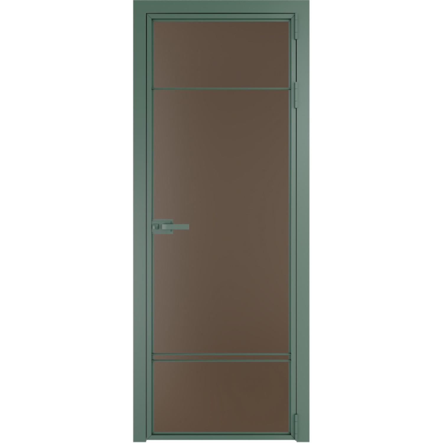 Дверь межкомнатная  алюминиевая  4 AX ProfilDoors (Зеленый воск, Монохром гляссе)