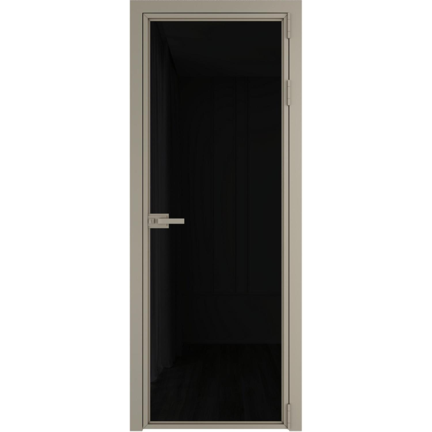 Дверь межкомнатная  алюминиевая  1 AX ProfilDoors (Никель, Триплекс черный)