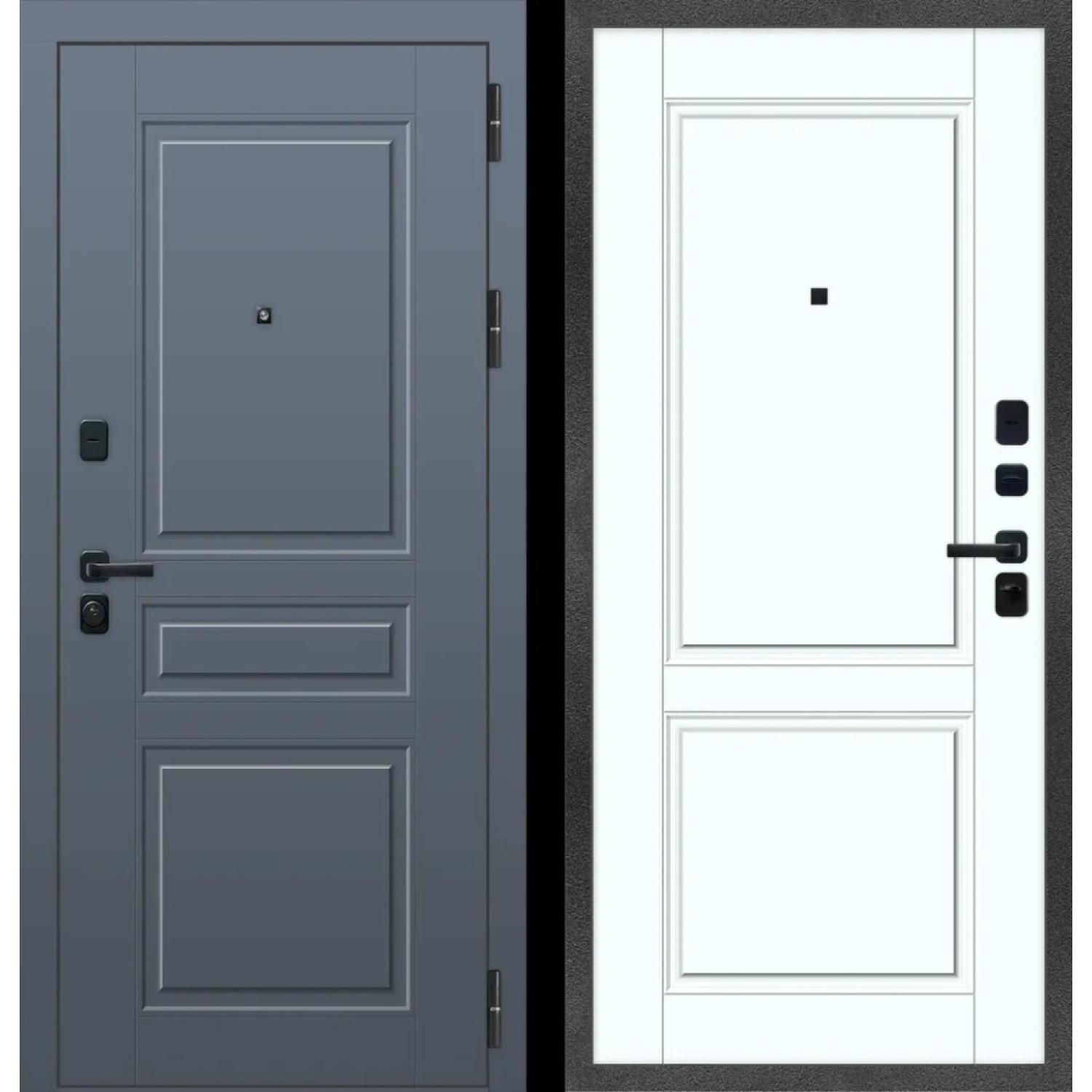 Дверь входная металлическая М107 (960*2050 L, Velluto Oscure AG 710, Velluto Bianco AG 700, Заказная)