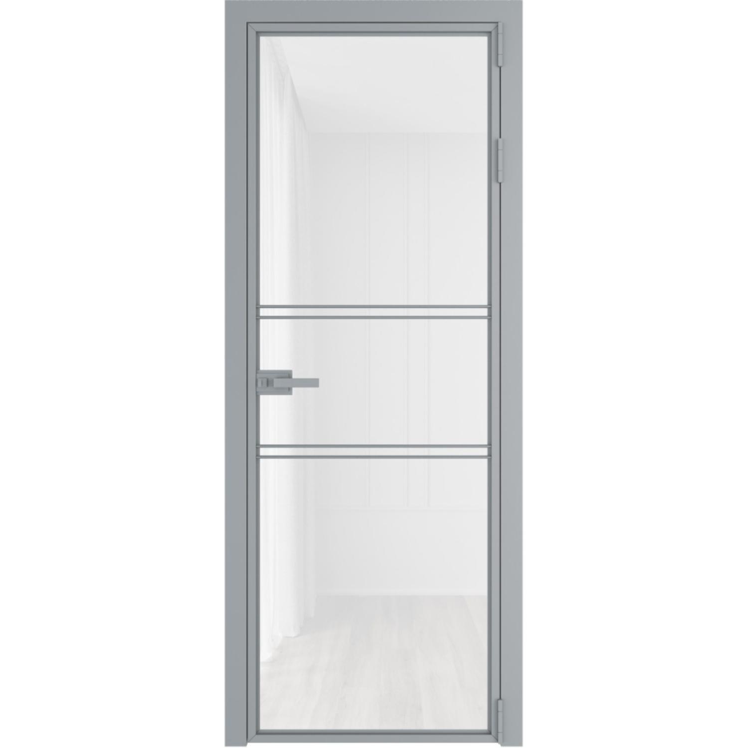 Дверь межкомнатная  алюминиевая  2 AX ProfilDoors (Серебро, Триплекс белый)