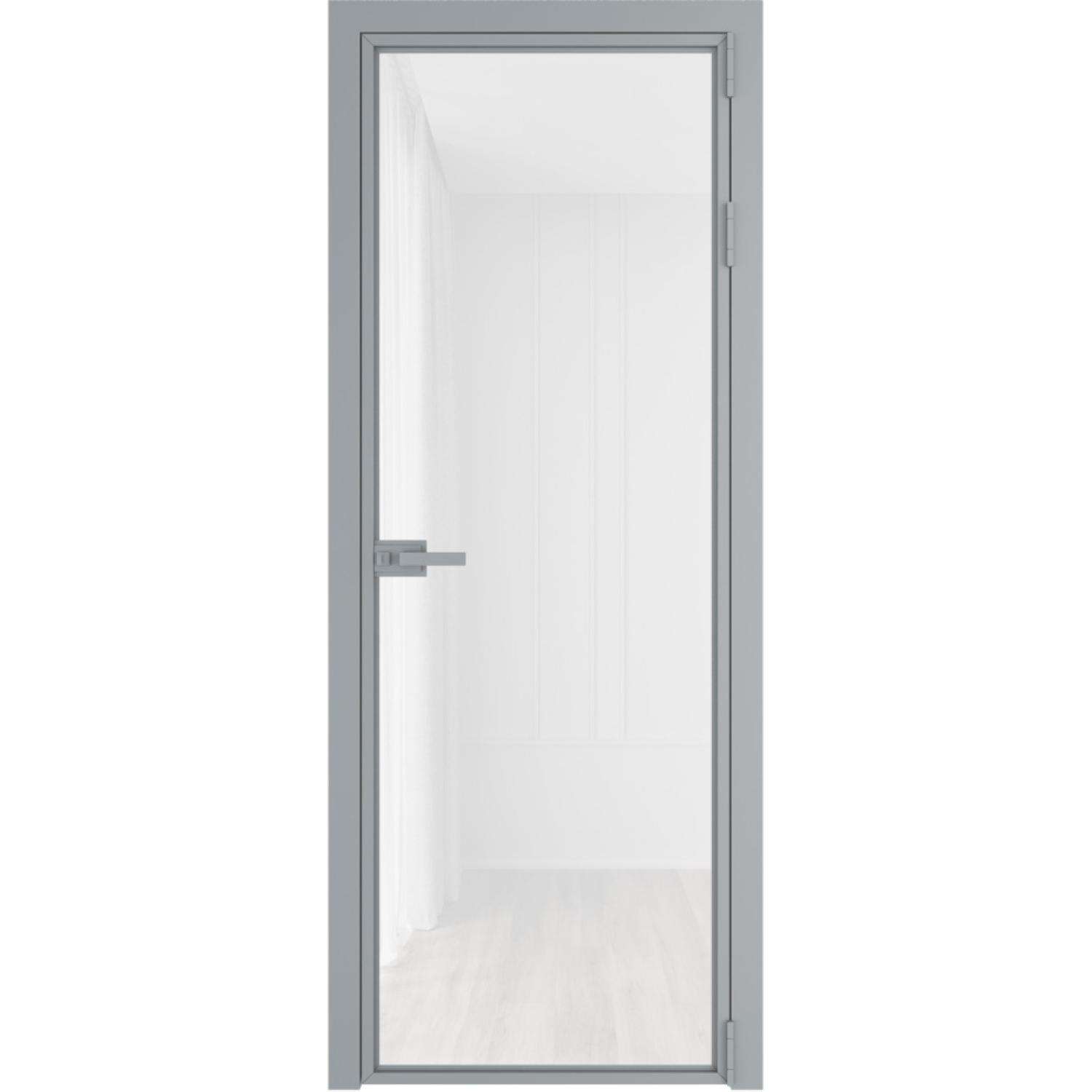 Дверь межкомнатная  алюминиевая  1 AX ProfilDoors (Серебро, Триплекс белый)