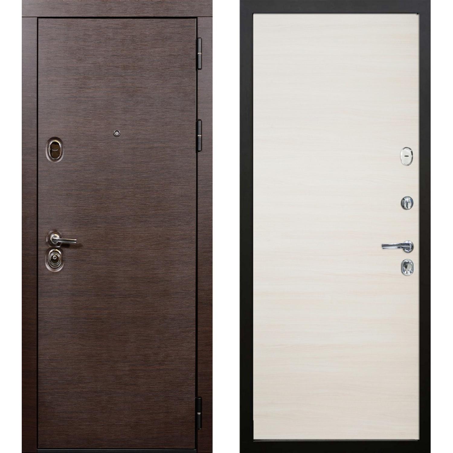 Входная дверь Диона (860*2050 L, Венге черный (ПВХ) , Капучино кроскут (Экошпон), Заказная)