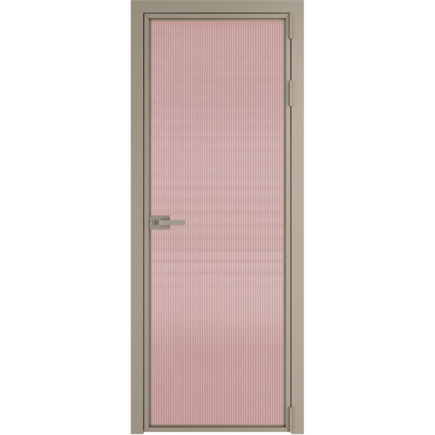 Дверь межкомнатная  алюминиевая  1 AX ProfilDoors (Никель, Мору розовое)