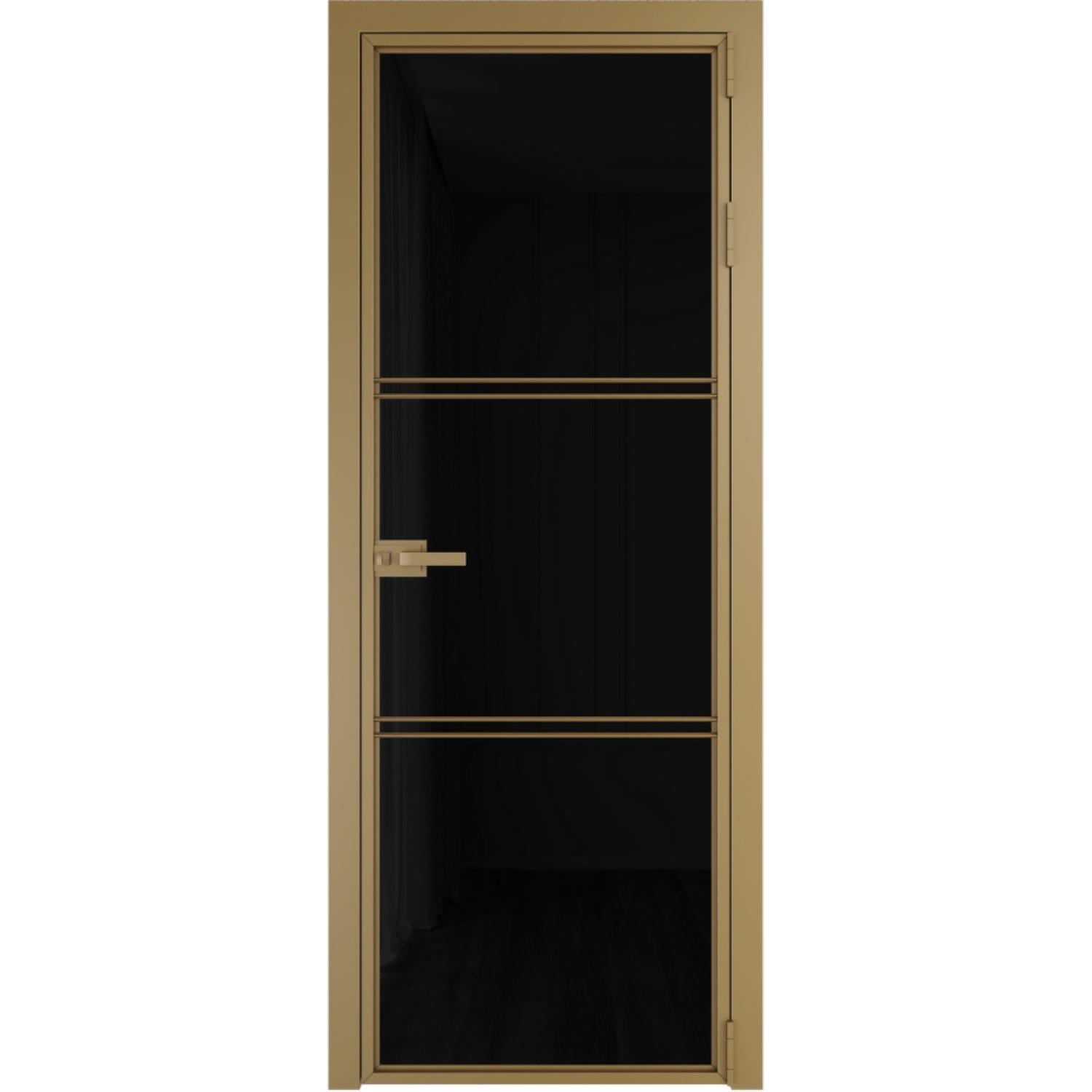 Дверь межкомнатная  алюминиевая  3 AX ProfilDoors (Золото, Триплекс черный)