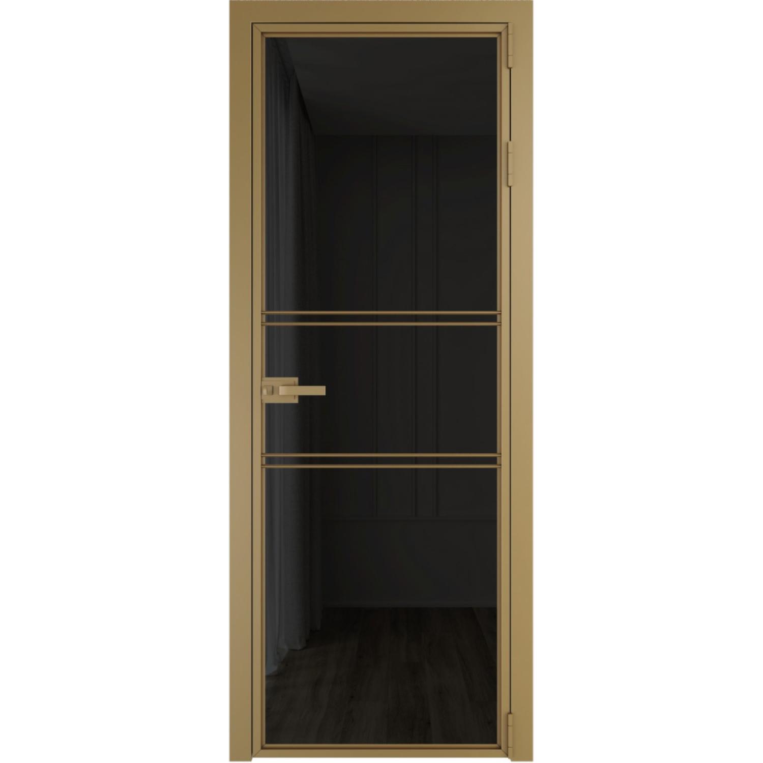 Дверь межкомнатная  алюминиевая  2 AX ProfilDoors (Золото, Черное тонированное)