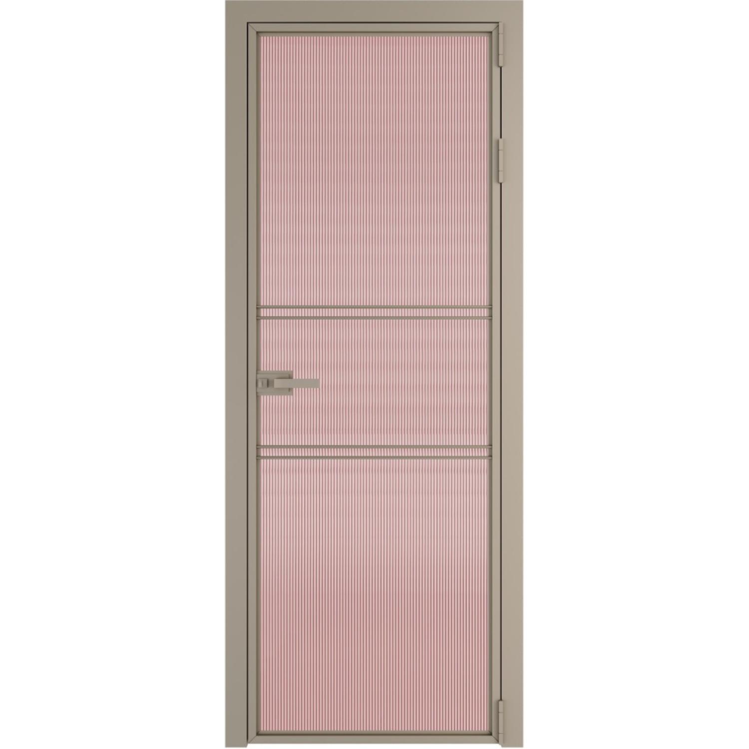 Дверь межкомнатная  алюминиевая  2 AX ProfilDoors (Никель, Мору розовое)