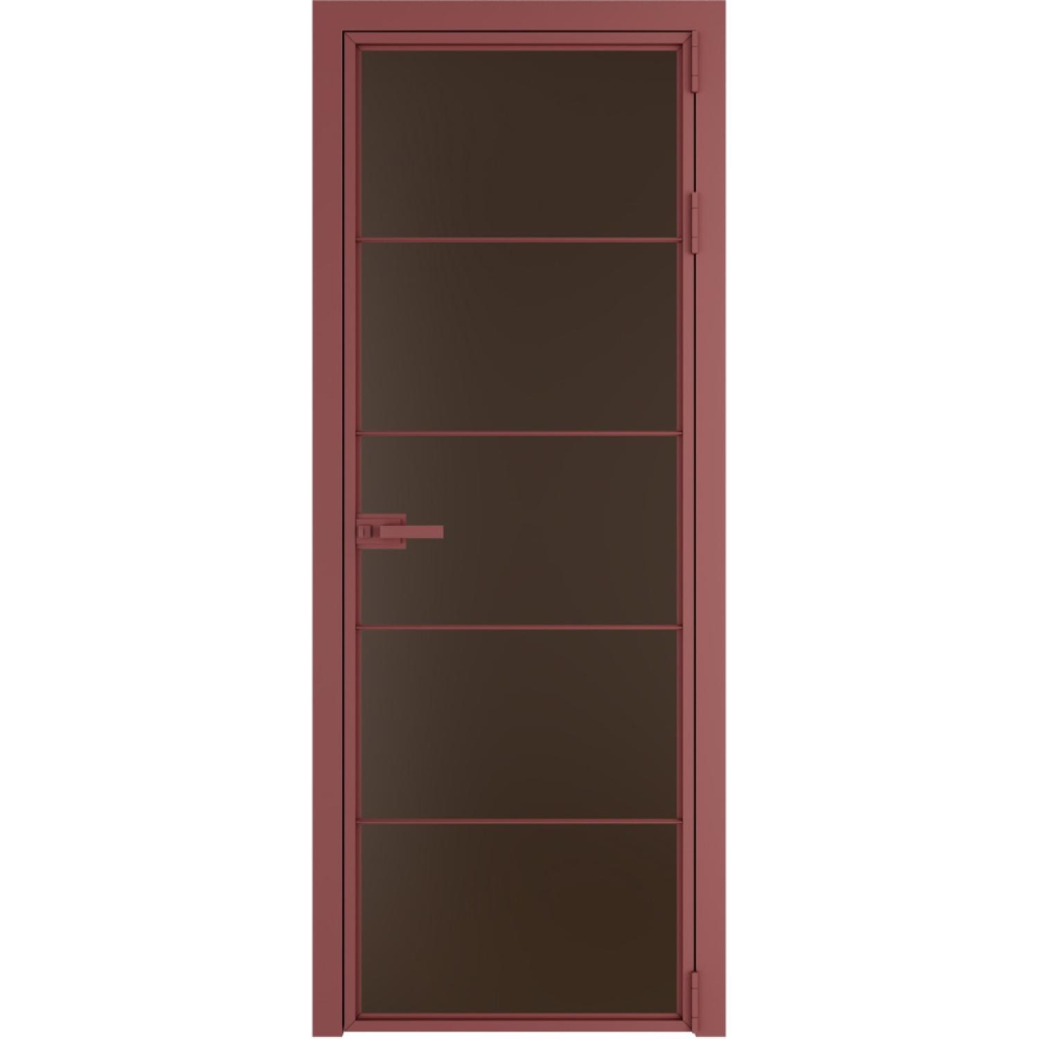 Дверь межкомнатная  алюминиевая  5 AX ProfilDoors (Красный антрацит, Монохром шоколад)