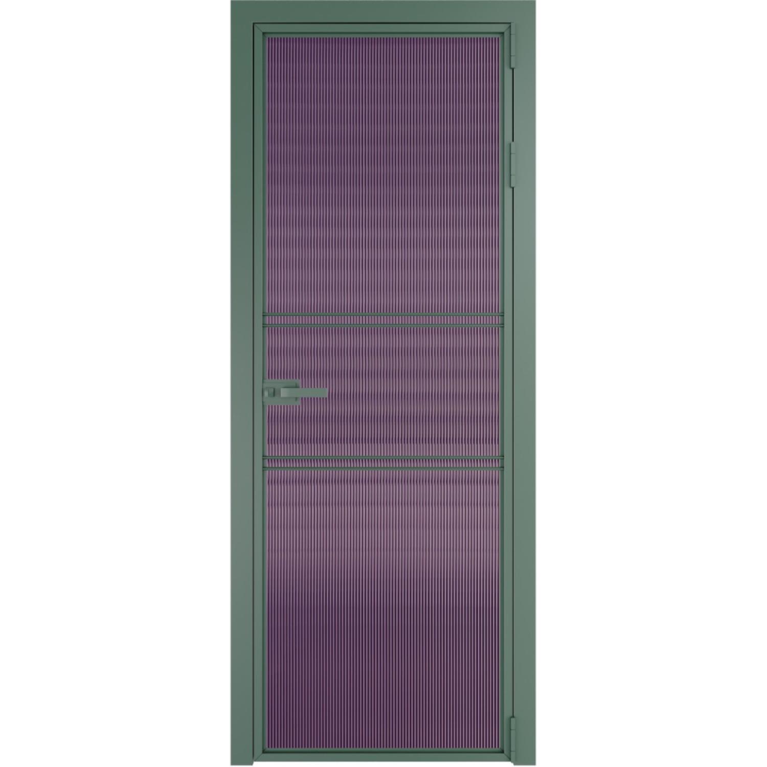 Дверь межкомнатная  алюминиевая  2 AX ProfilDoors (Зеленый воск, Мору фиолетовое)
