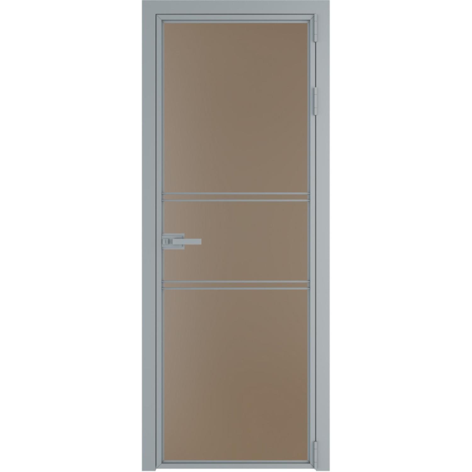 Дверь межкомнатная  алюминиевая  2 AX ProfilDoors (Серебро, Монохром капучино)