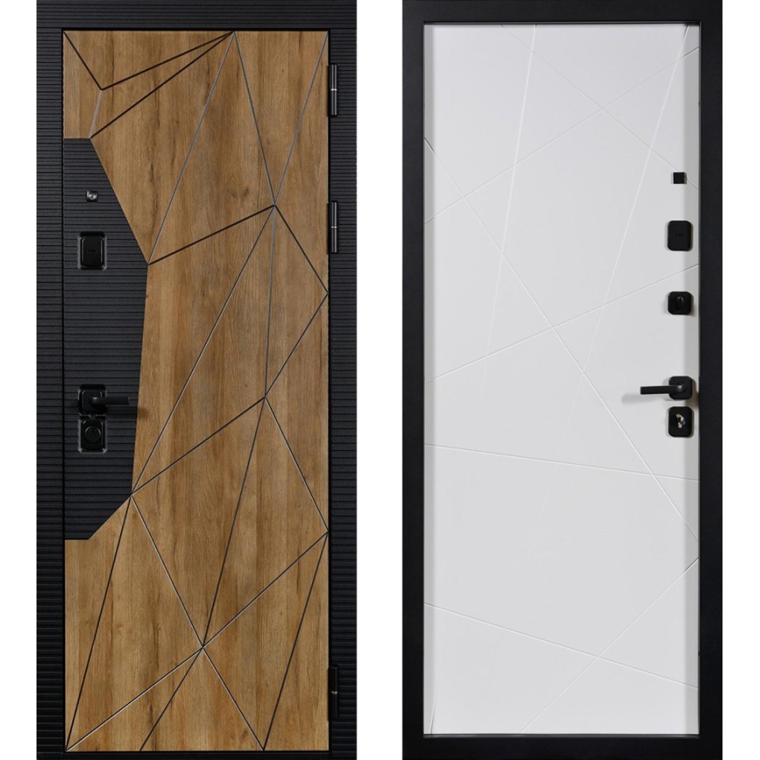 Входная дверь Лимана (960*2050 R, Дуб санремо (ПВХ) + патина черная, вставка Черный (ПВХ ), Белый ZB (ПВХ), Заказная)