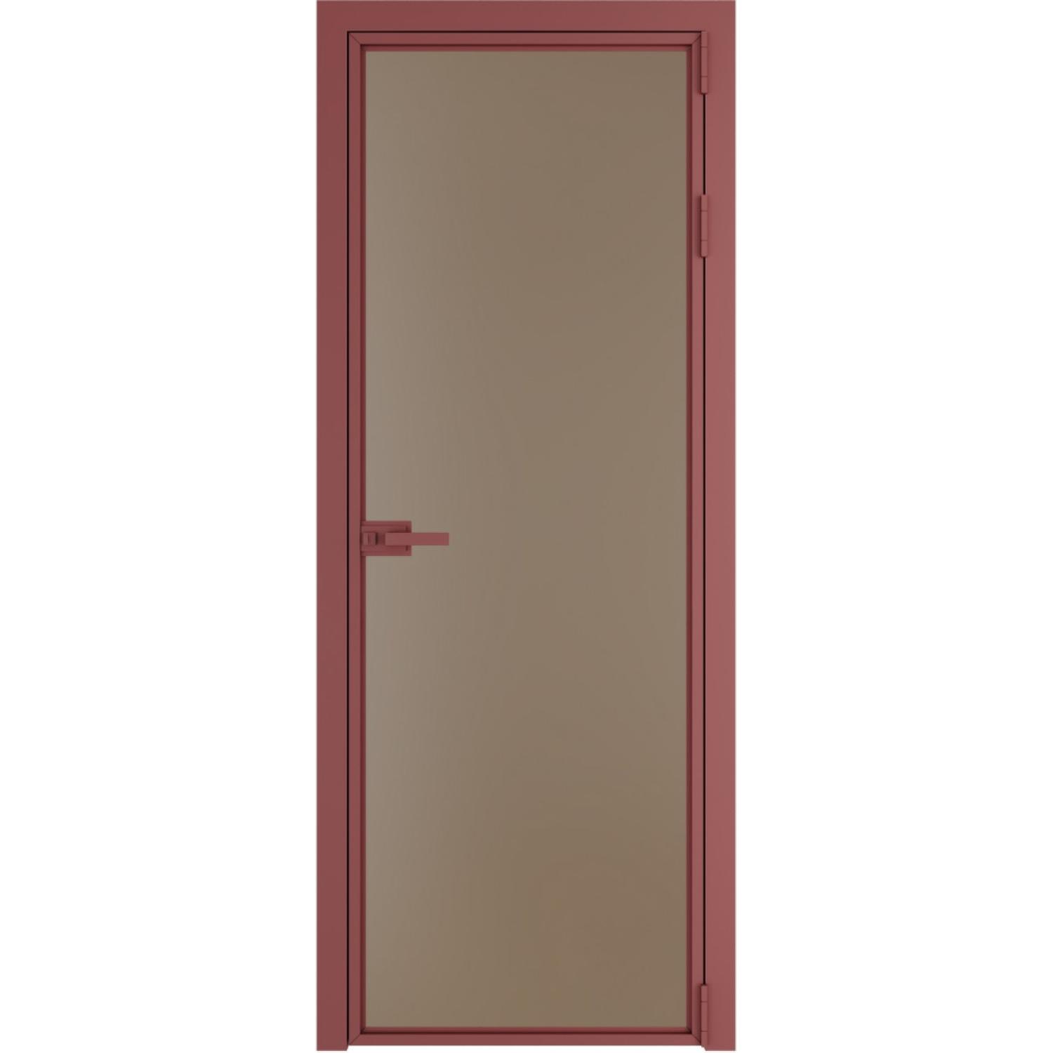Дверь межкомнатная  алюминиевая  1 AX ProfilDoors (Красный антрацит, Монохром капучино)