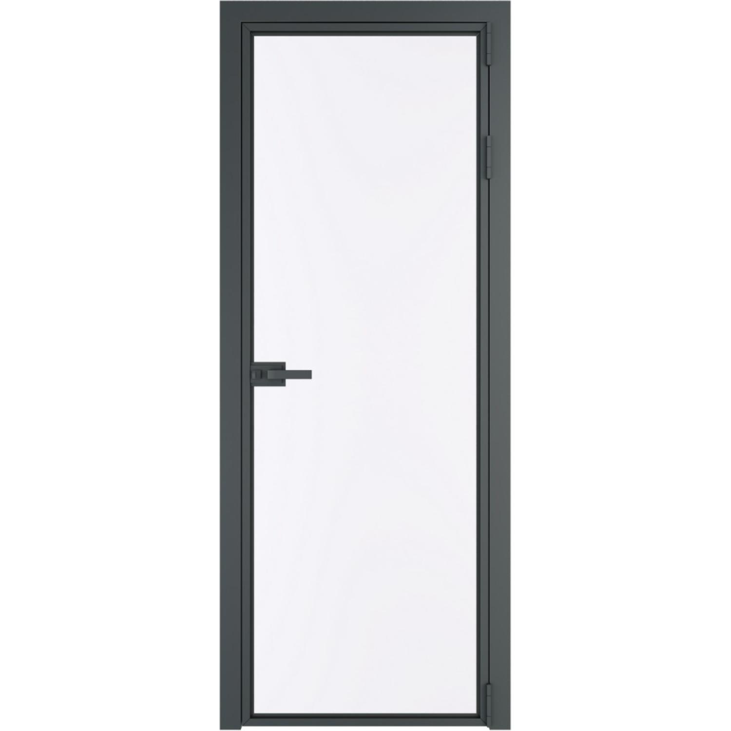 Дверь межкомнатная  алюминиевая  1 AX ProfilDoors (Серая ночь, Монохром белый просветленный)