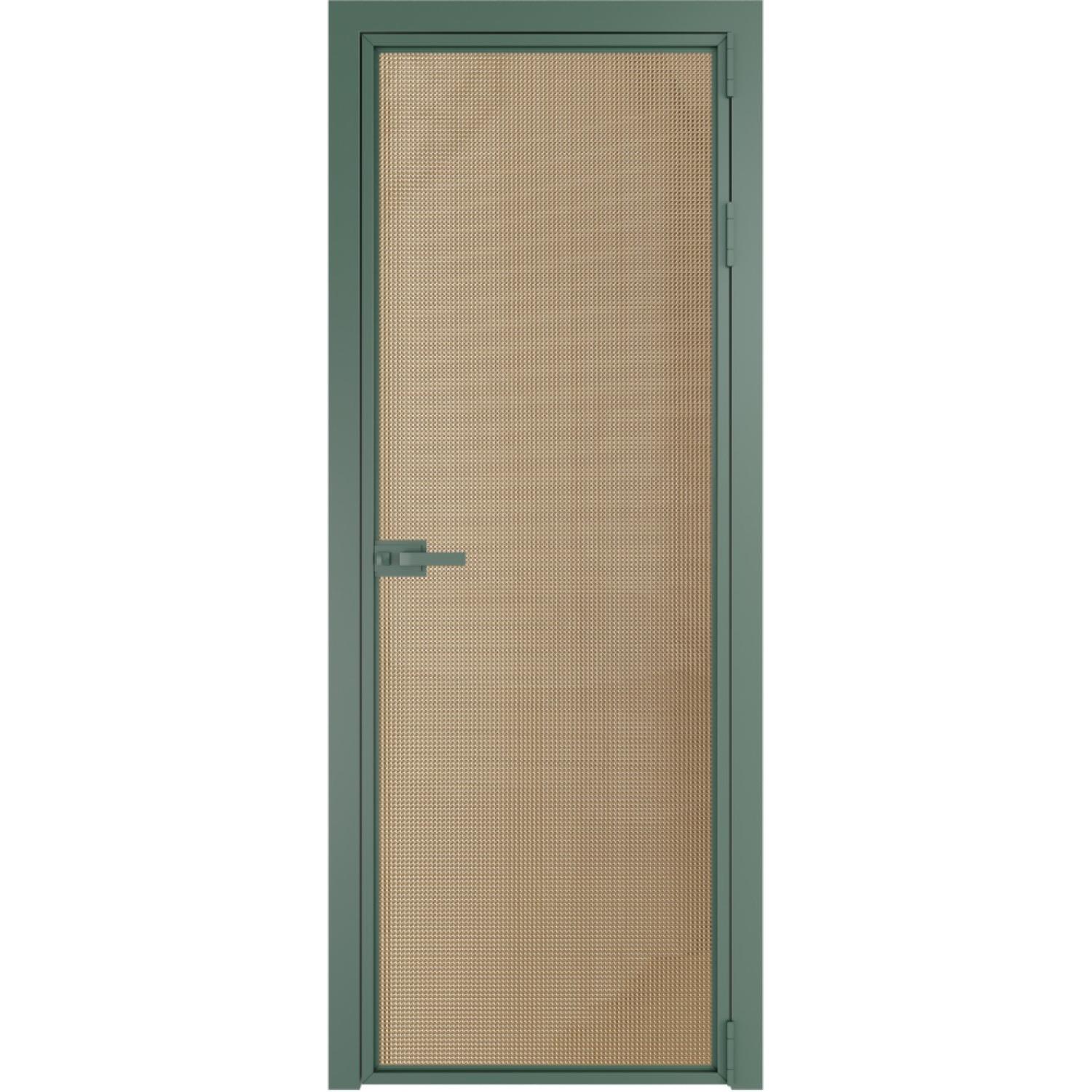 Дверь межкомнатная  алюминиевая  1 AX ProfilDoors (Зеленый воск, Кризет золото)