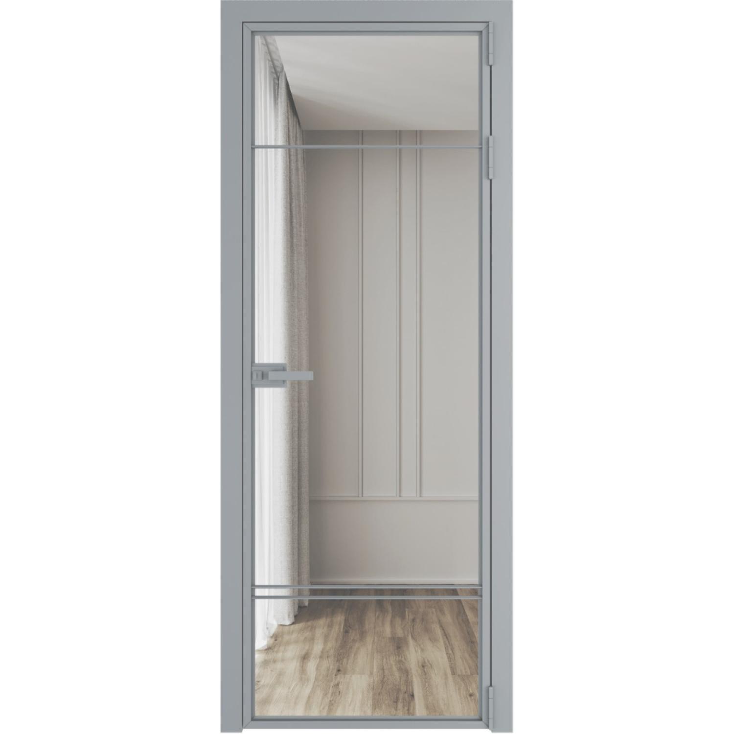 Дверь межкомнатная  алюминиевая  4 AX ProfilDoors (Серебро, Прозрачное)