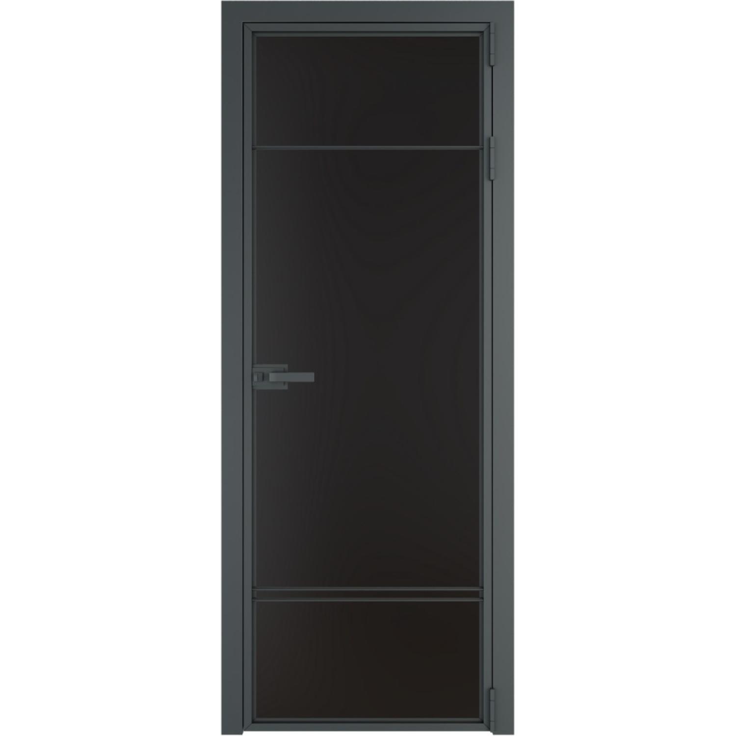 Дверь межкомнатная  алюминиевая  4 AX ProfilDoors (Серая ночь, Монохром черный)
