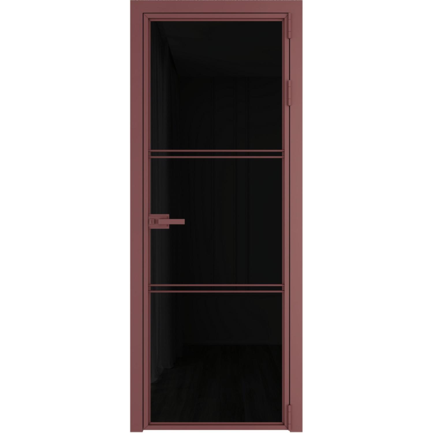 Дверь межкомнатная  алюминиевая  3 AX ProfilDoors (Красный антрацит, Триплекс черный)