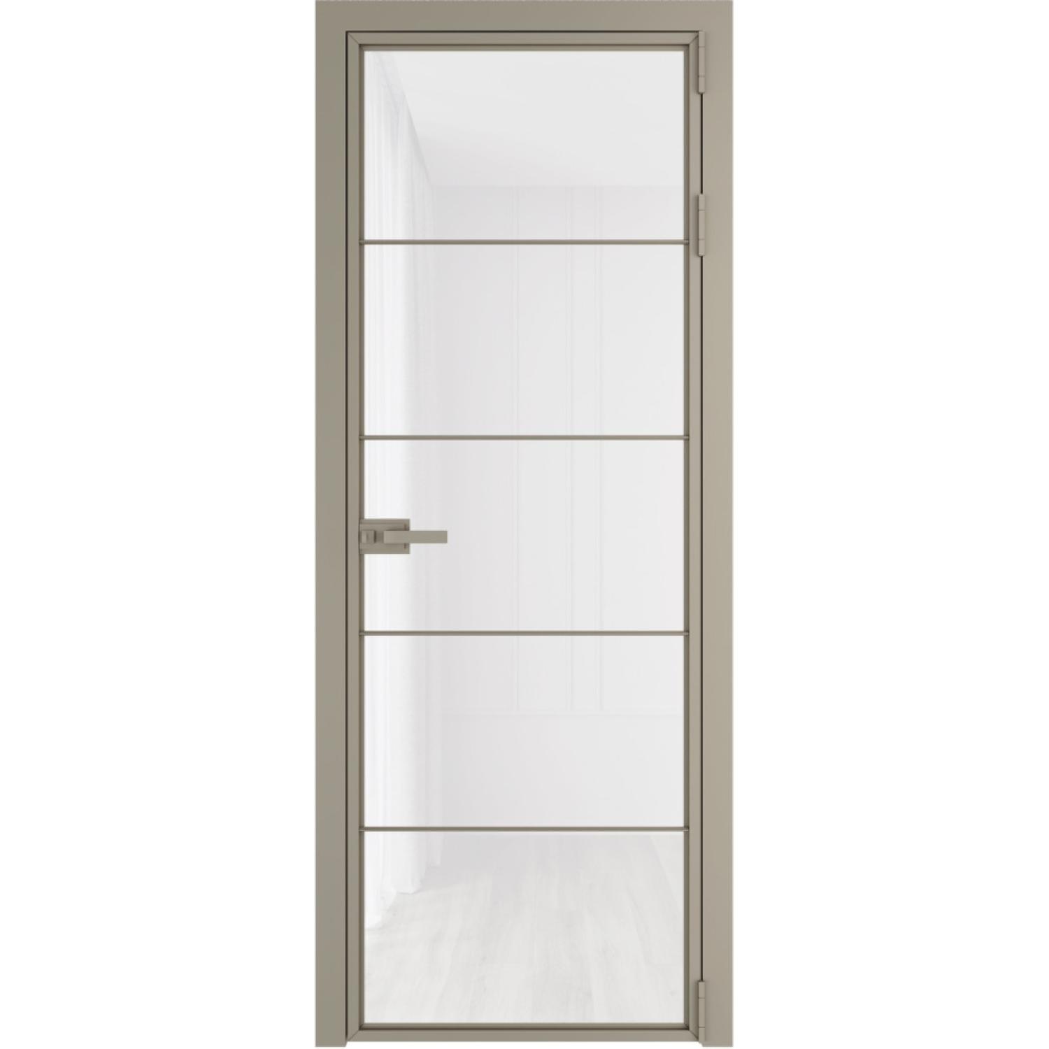 Дверь межкомнатная  алюминиевая  5 AX ProfilDoors (Никель, Триплекс белый)