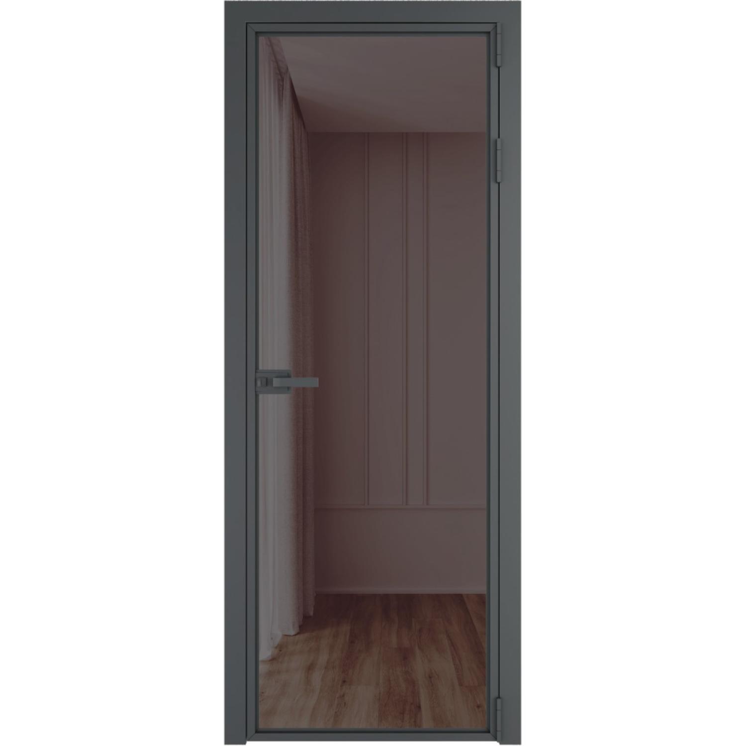 Дверь межкомнатная  алюминиевая  1 AX ProfilDoors (Серая ночь, Золотистая бронза)