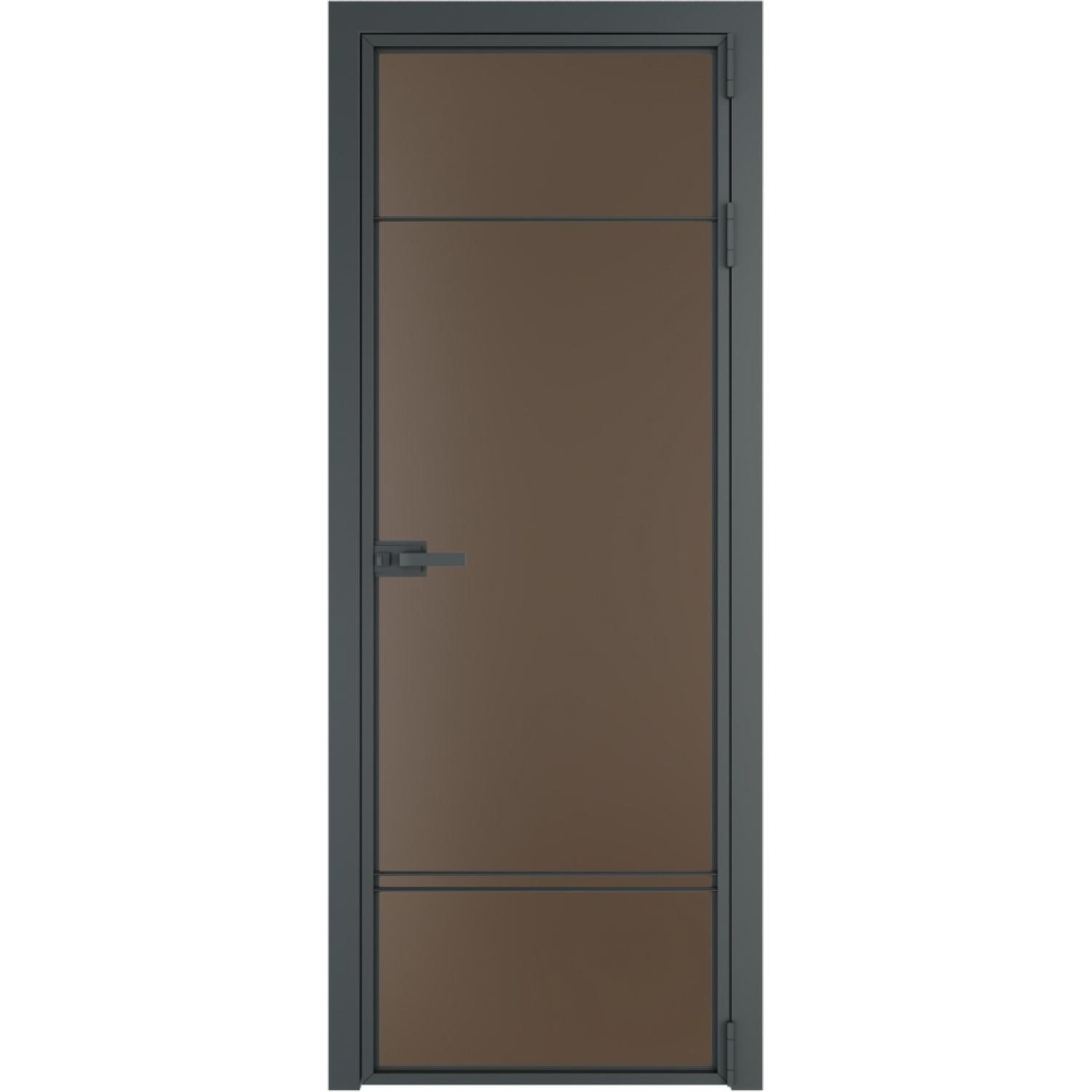 Дверь межкомнатная  алюминиевая  4 AX ProfilDoors (Серая ночь, Монохром гляссе)